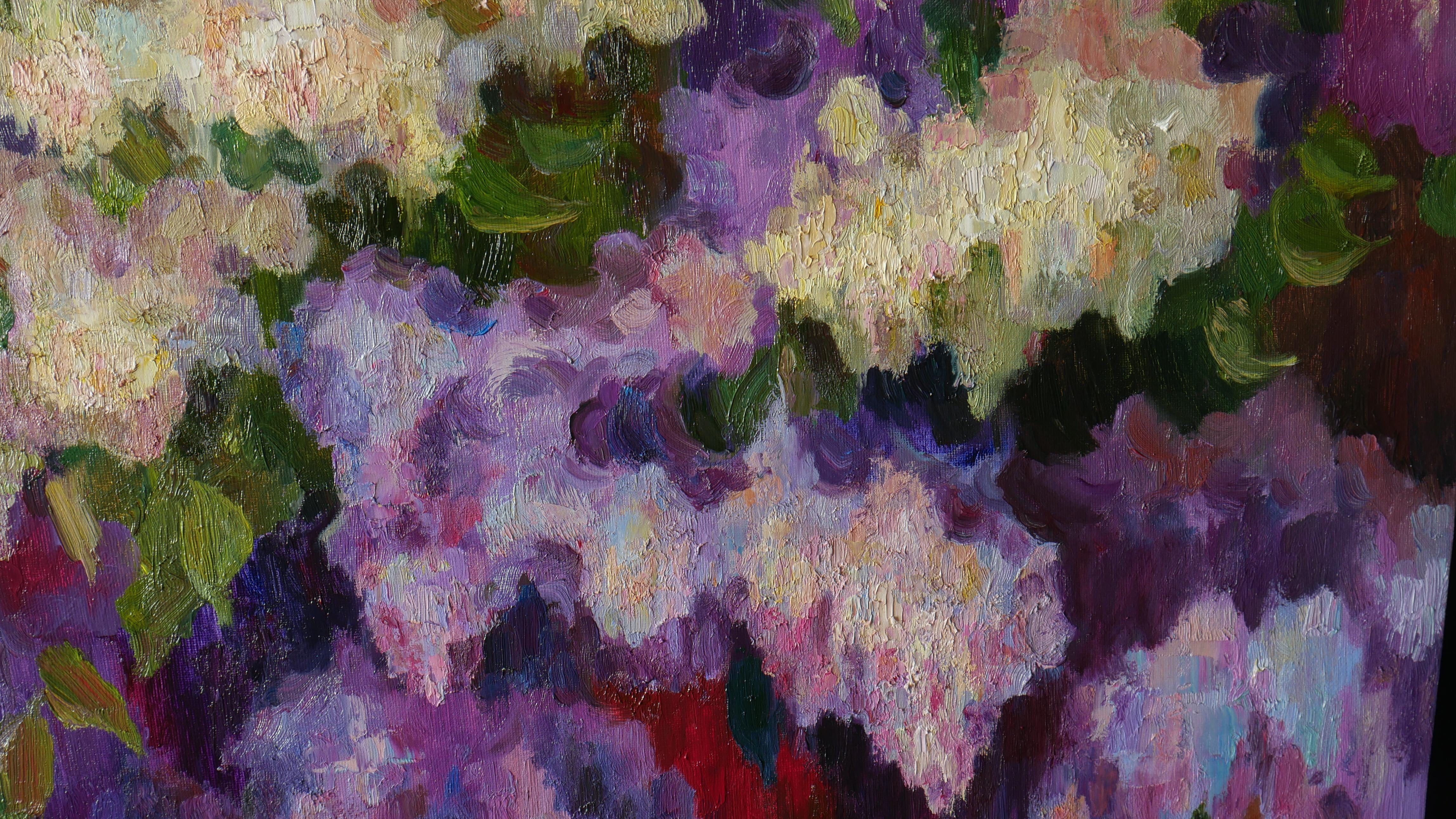 Lush Bouquet Of Lilacs - painting #3 For Sale 3