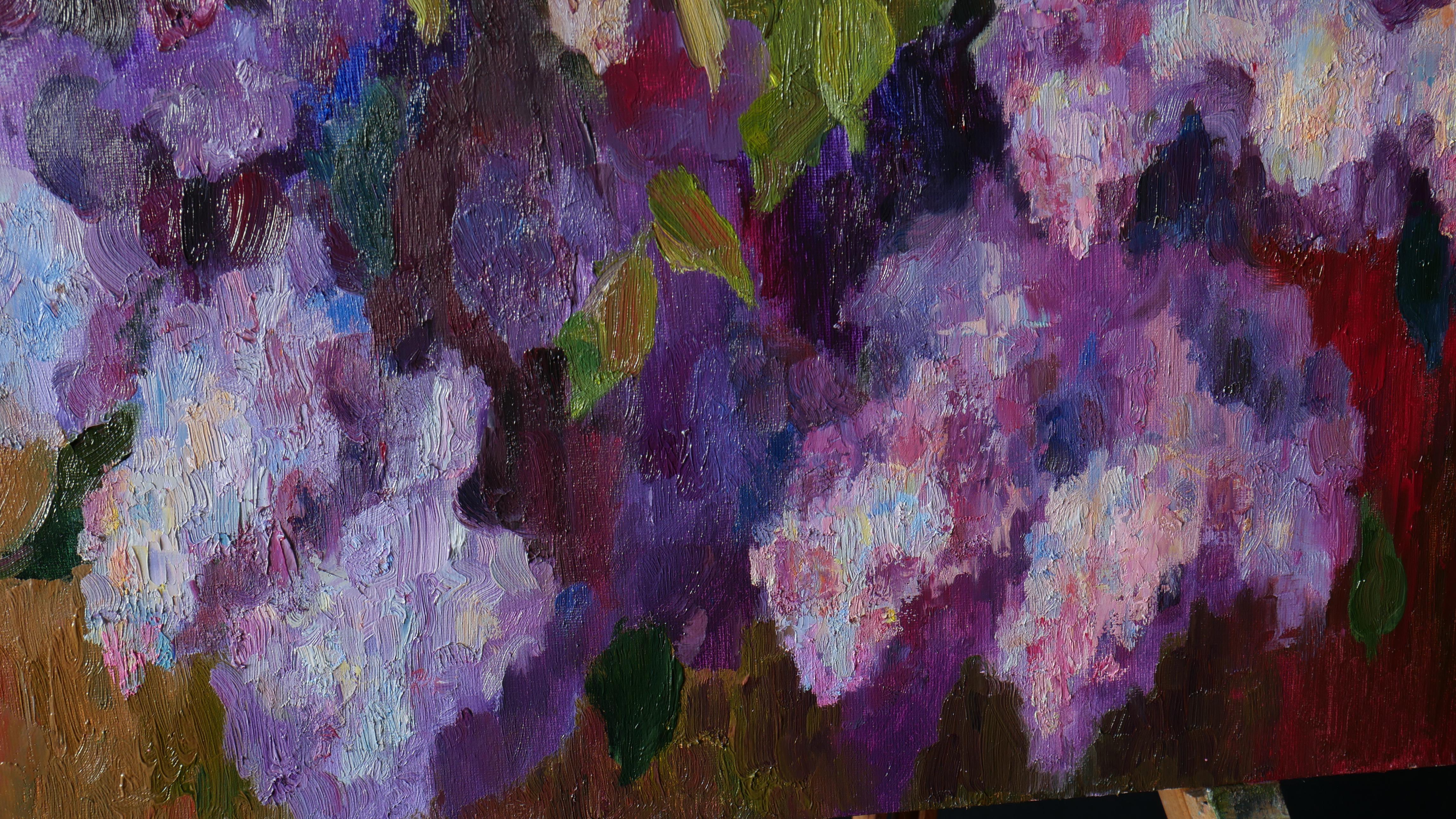 Lush Bouquet Of Lilacs – Gemälde #3 im Angebot 4