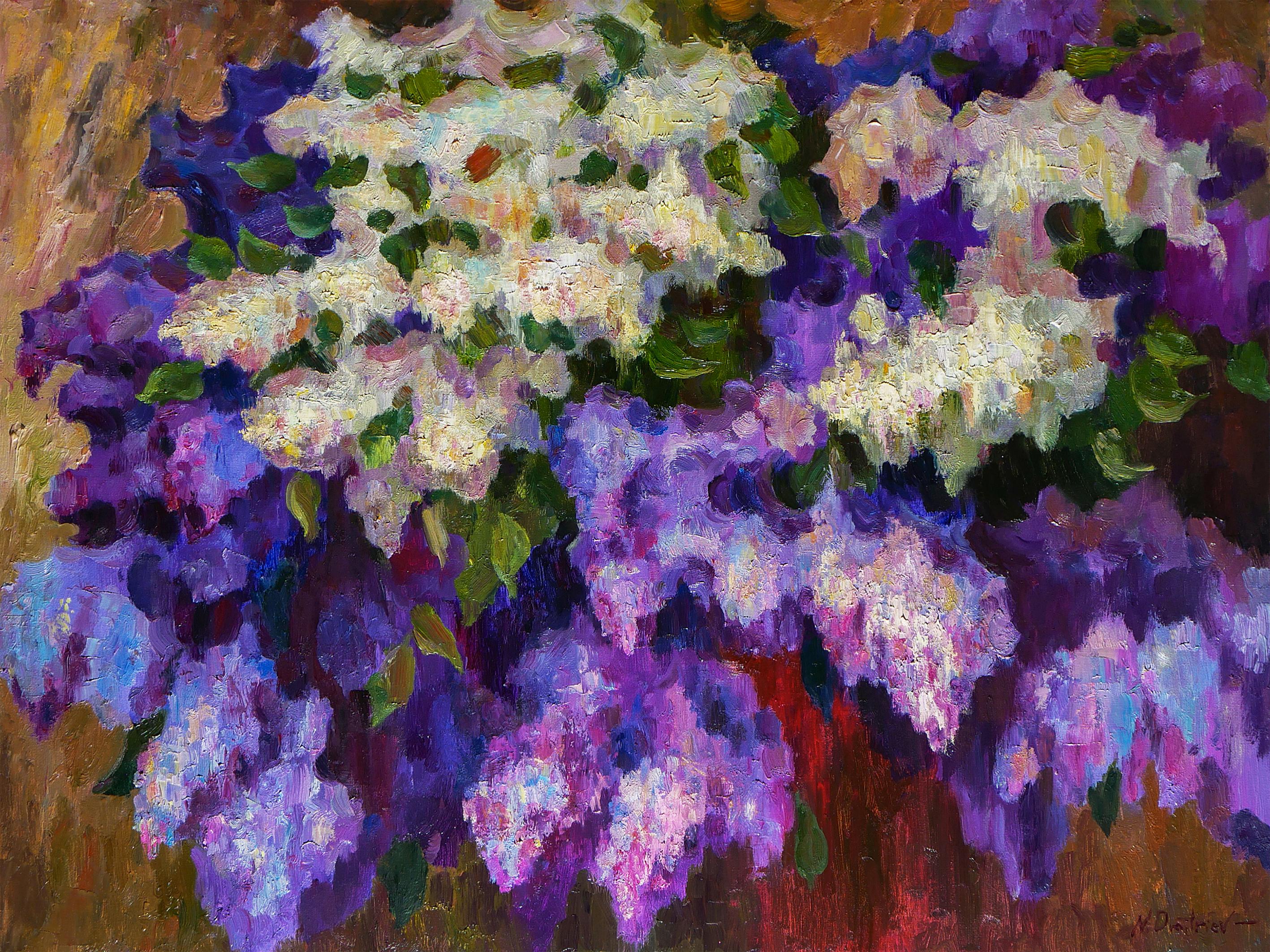 Exuberante Ramo De Lilas - pintura #3