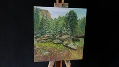 Ancient Stones - forest landscape painting