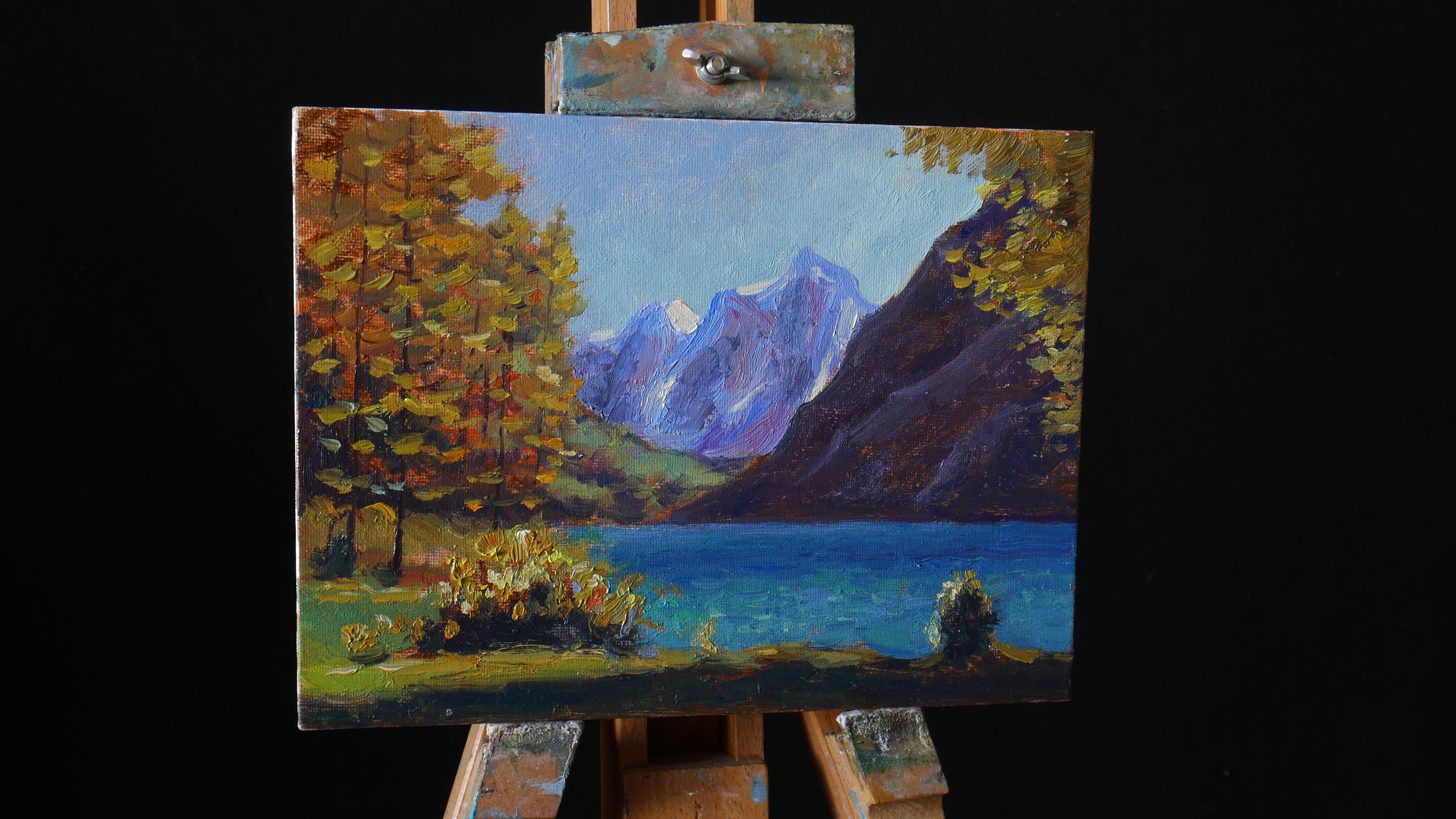 Anong Of The Altai Mountains – originale sonnige Landschaft, Gemälde – Painting von Nikolay Dmitriev
