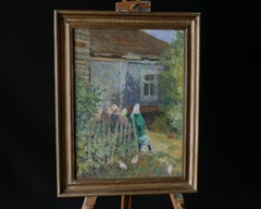 At The Village - sunny summer landscape painting