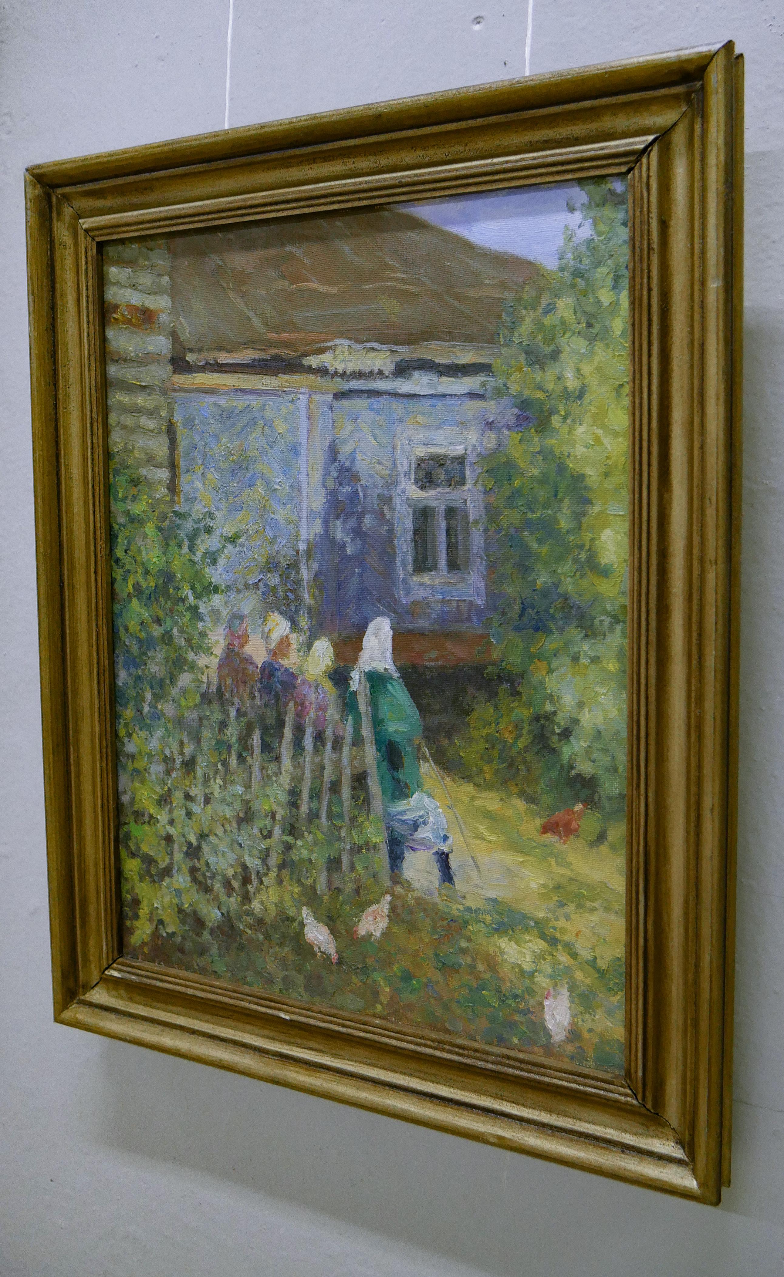 This painting is a symbol of the era passed away. When the artist came to the place he didn't know what to paint. But a few moments later he noticed an old fence, a house was behind that. Nikolay was painting about 40 minutes, before the