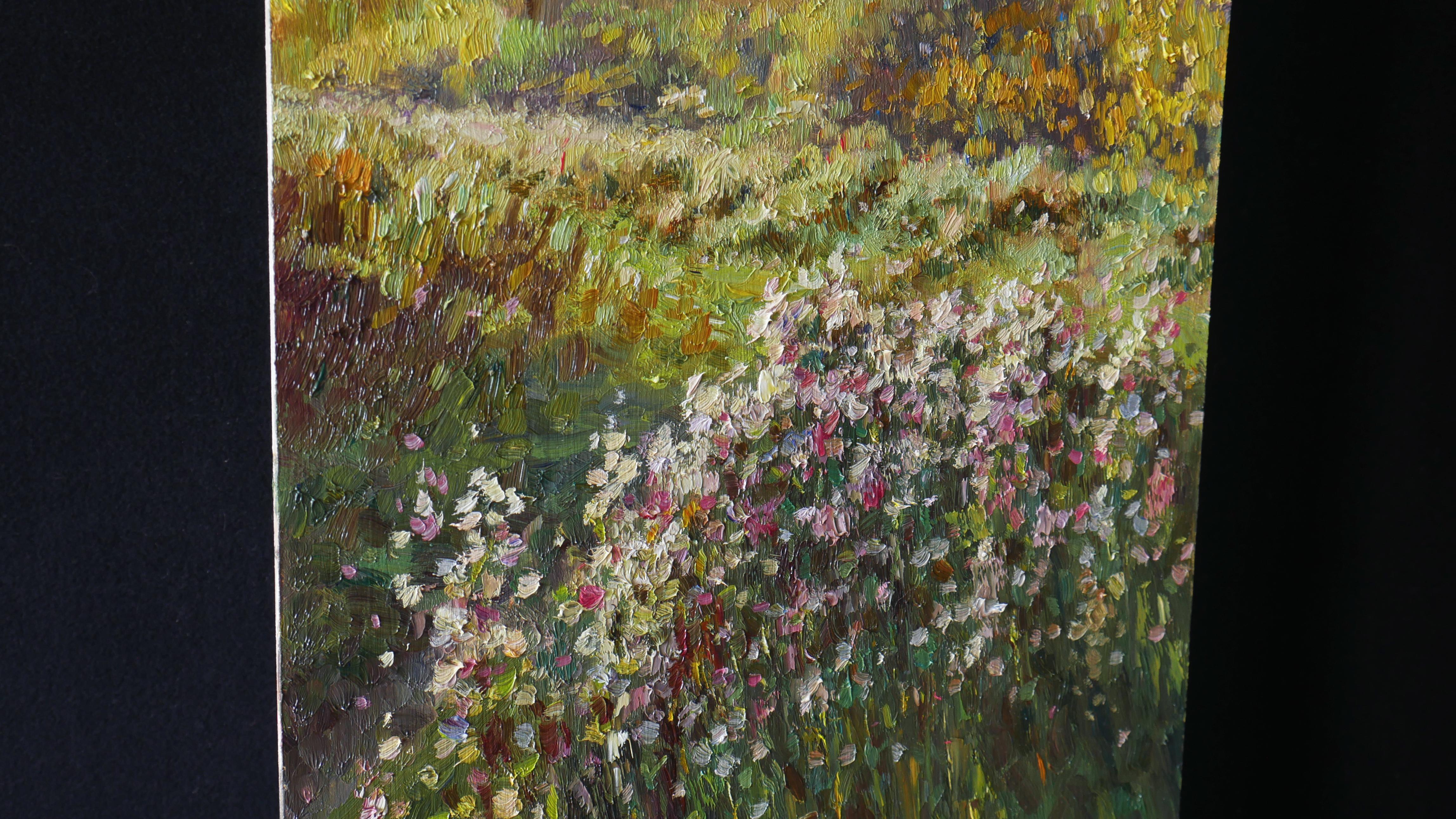 Herbstherbs 1 – impressionistische Landschaft, Gemälde (Schwarz), Landscape Painting, von Nikolay Dmitriev