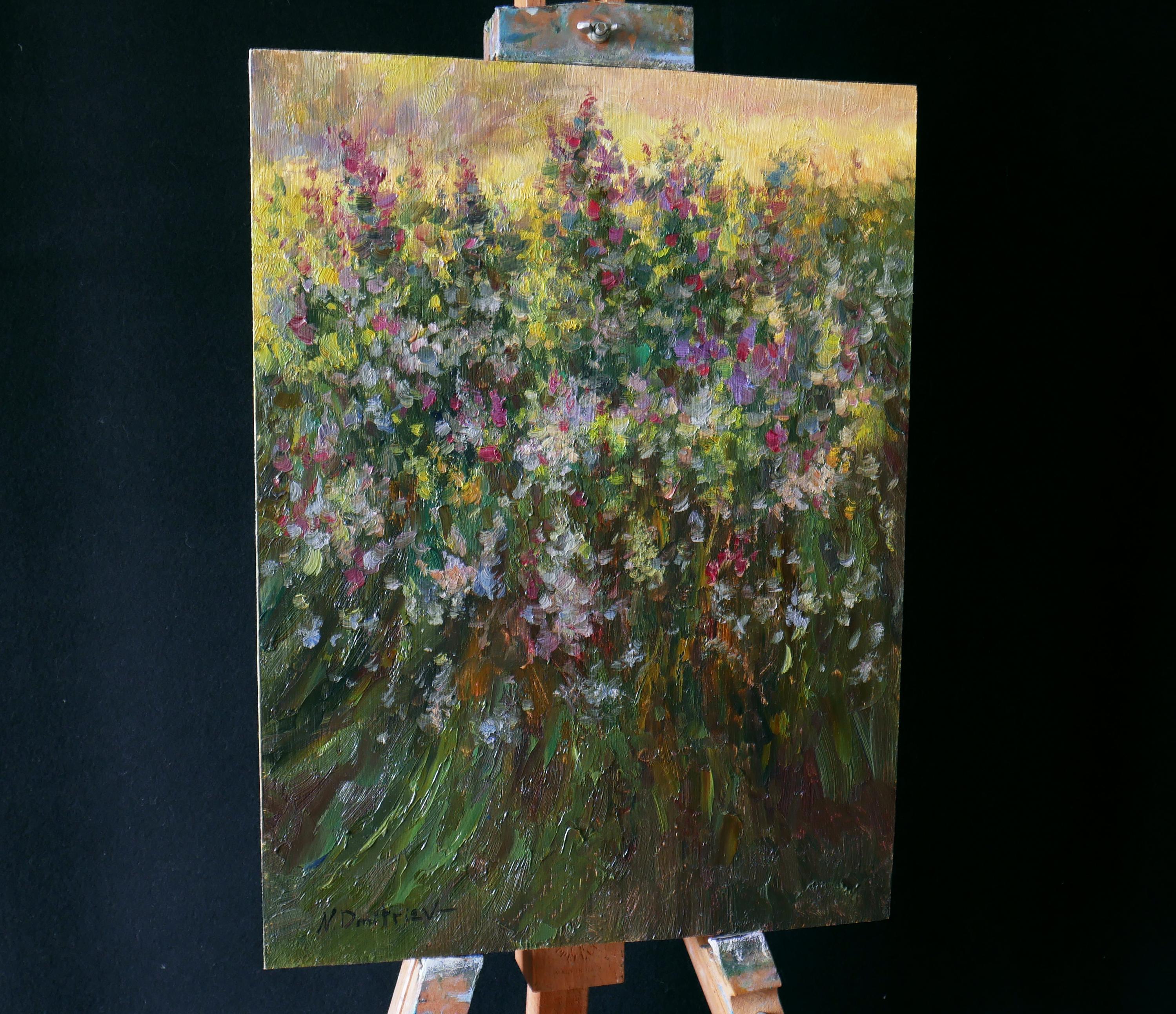 Herbstherbs 2- Impressionistische Landschaft, Gemälde (Schwarz), Landscape Painting, von Nikolay Dmitriev