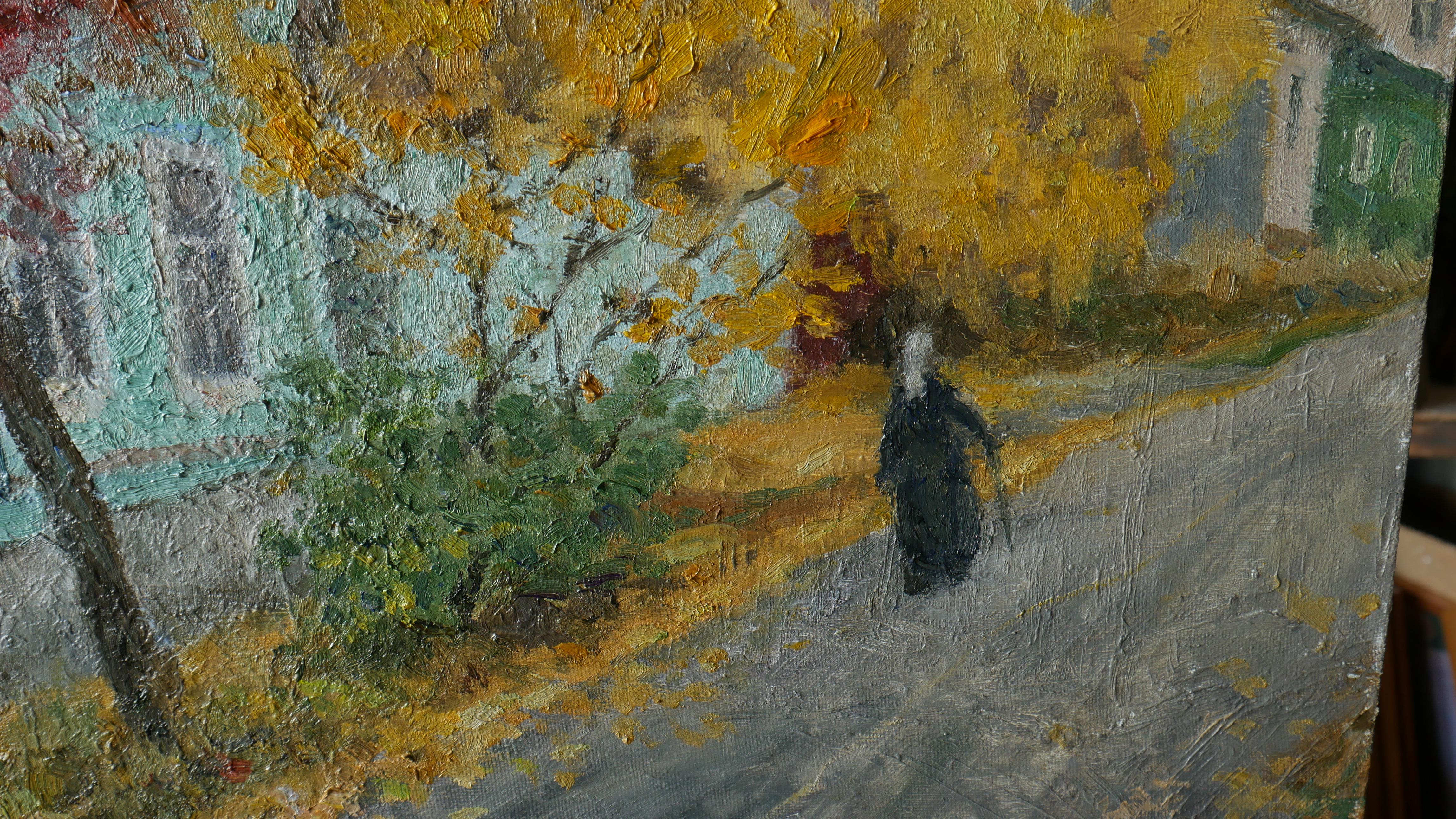 Autunno a Yelets - Quadro di paesaggio urbano autunnale in vendita 2