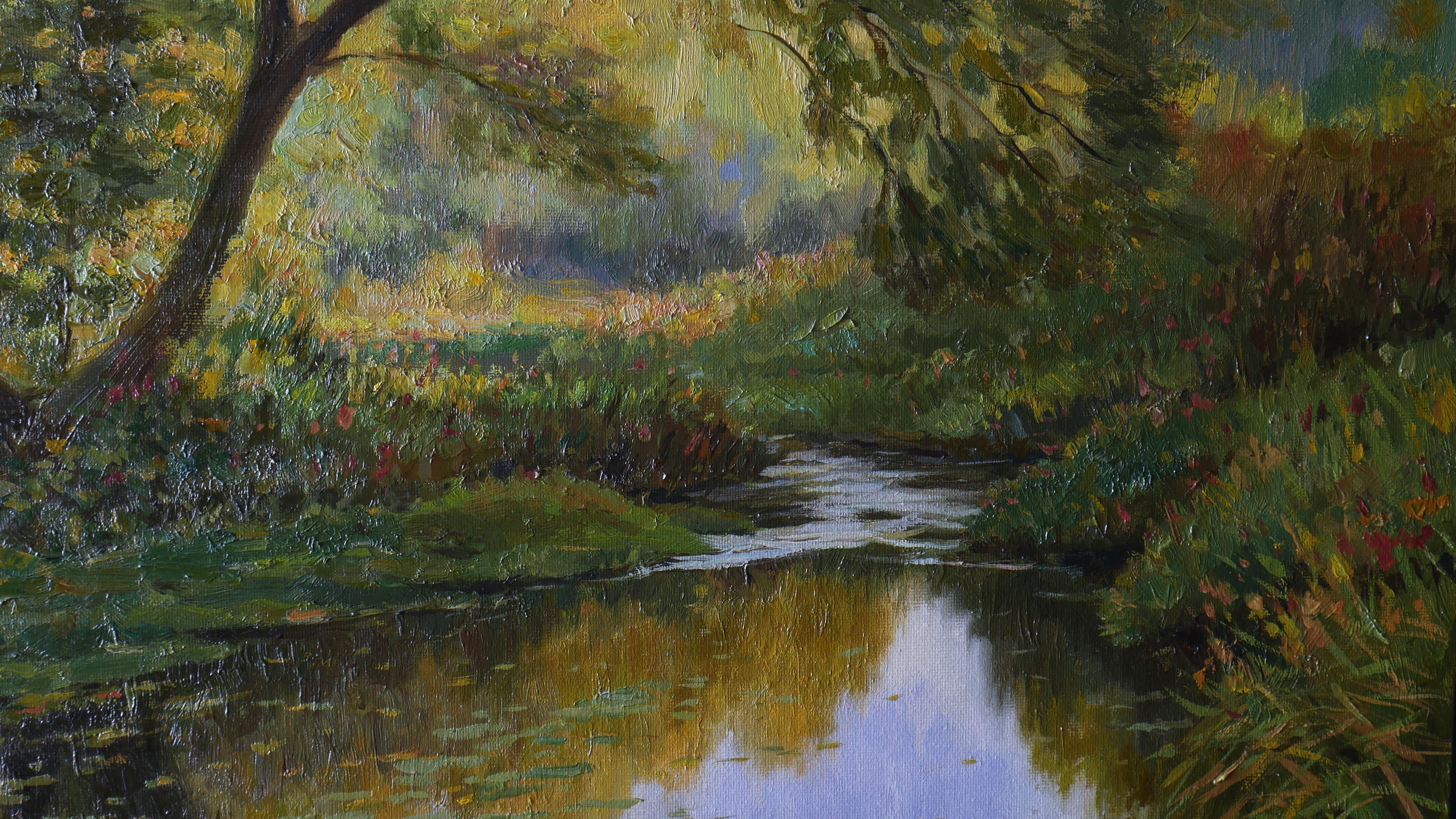 Mood d'automne - peinture de paysage d'automne en vente 3