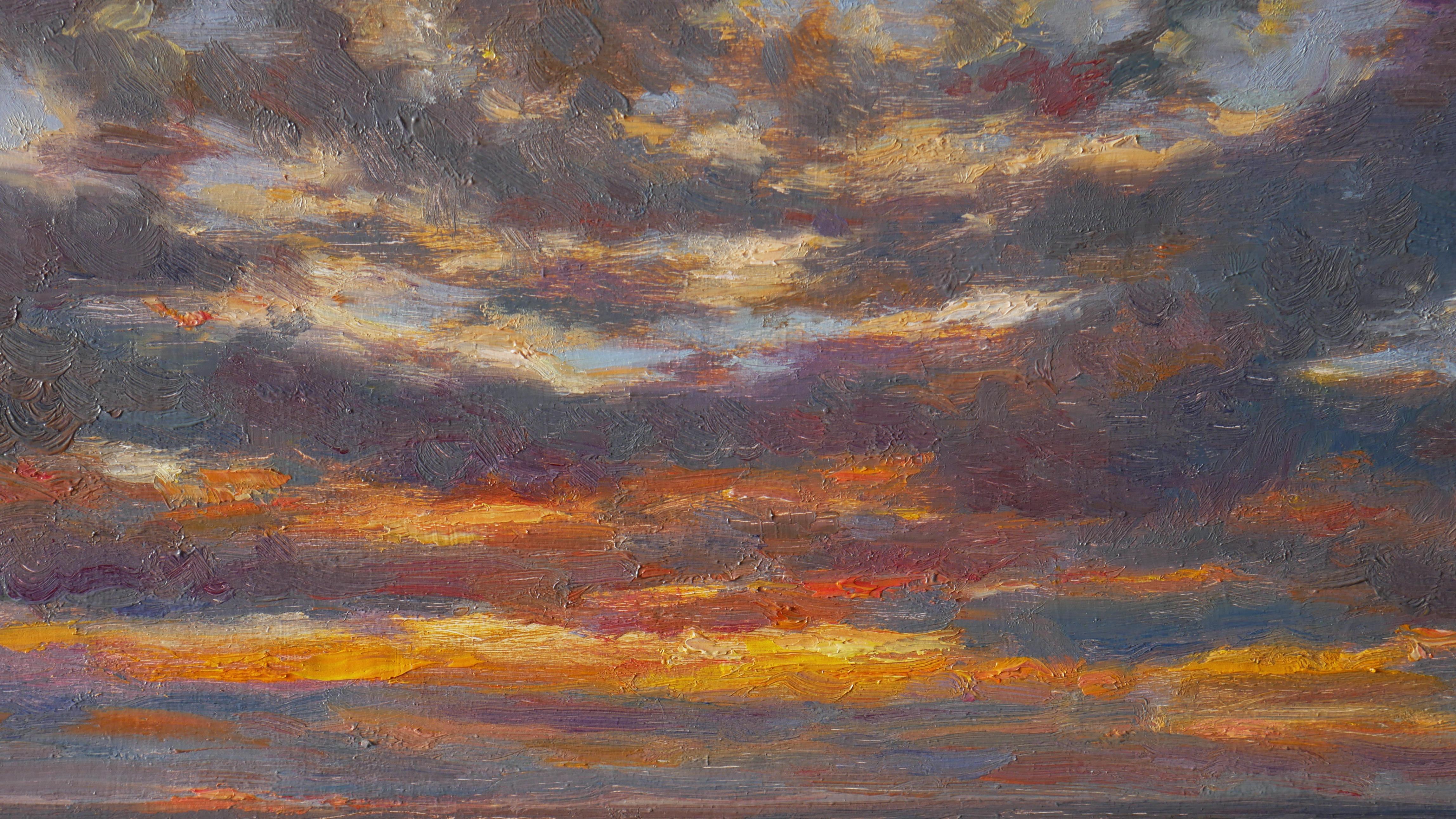 Before The Rain (Grau), Landscape Painting, von Nikolay Dmitriev