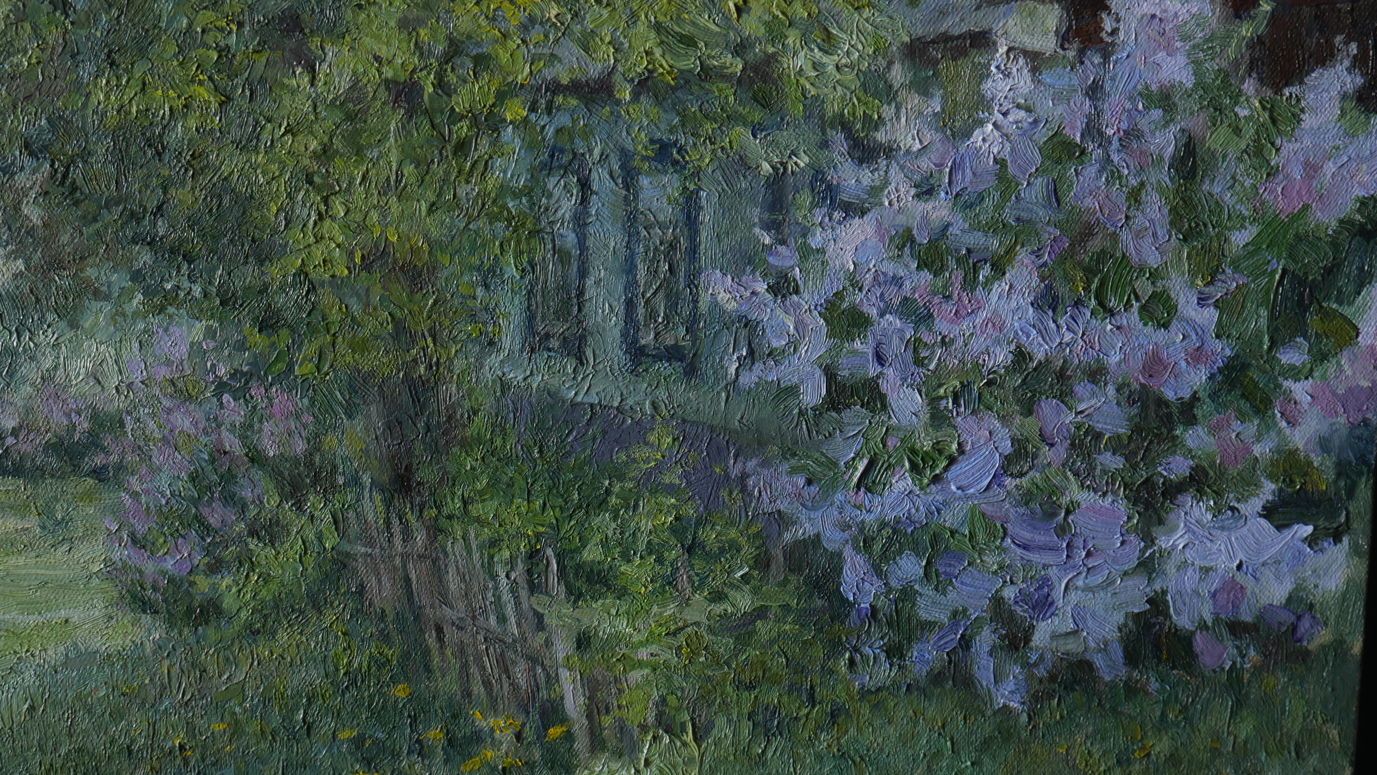 Das sonnige Frühlings-Pleinair-Gemälde mit blühendem Baum ist sehr gemütlich, perfektes Geschenk, sieht toll aus im Interieur wird Sie und Ihre Lieben erfreuen und sicher sein, positive Emotionen und eine gute Stimmung zu geben.
Die Fliederblüte ist