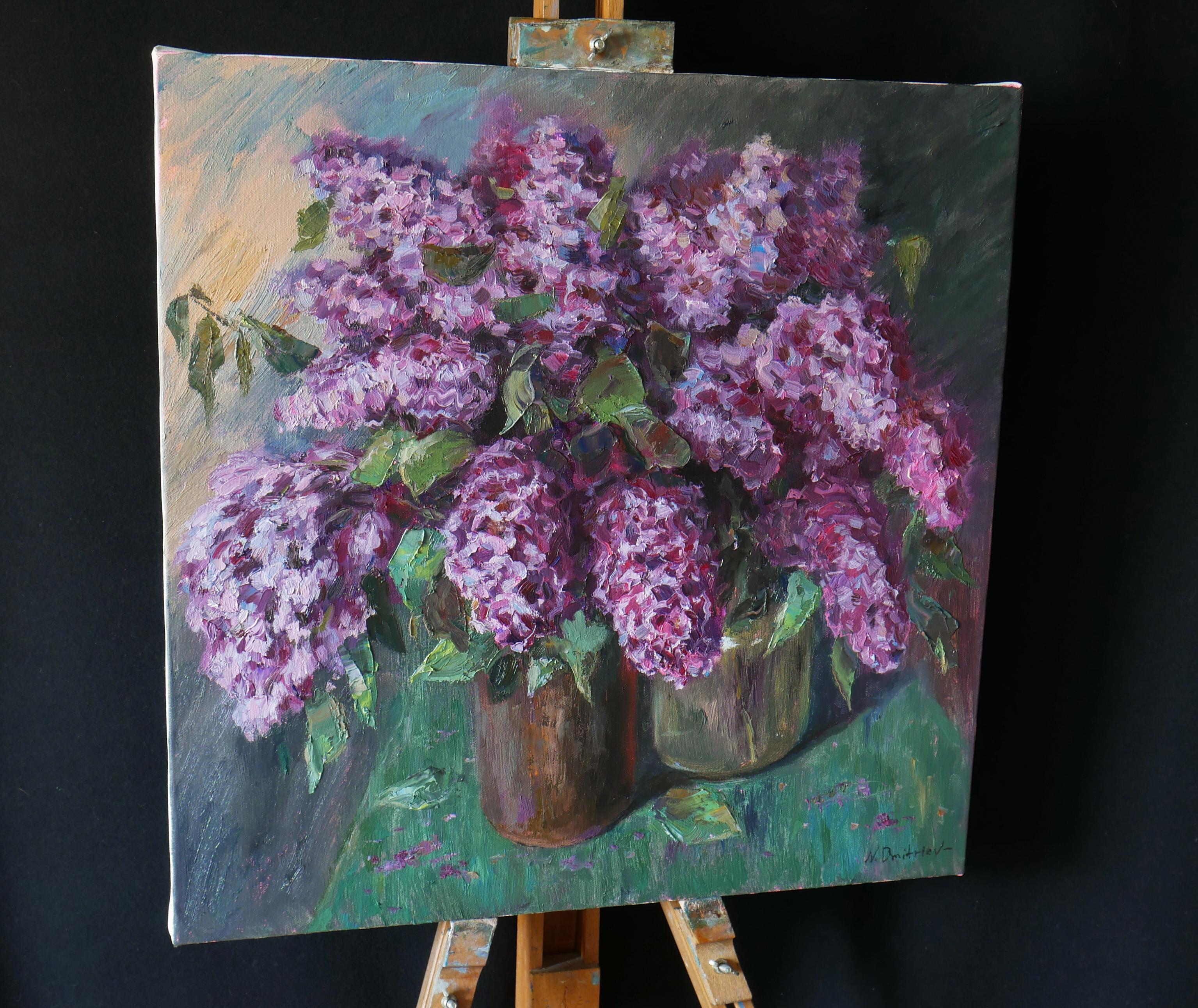 Bouquets Of Fragrant Lilacs - Painting by Nikolay Dmitriev