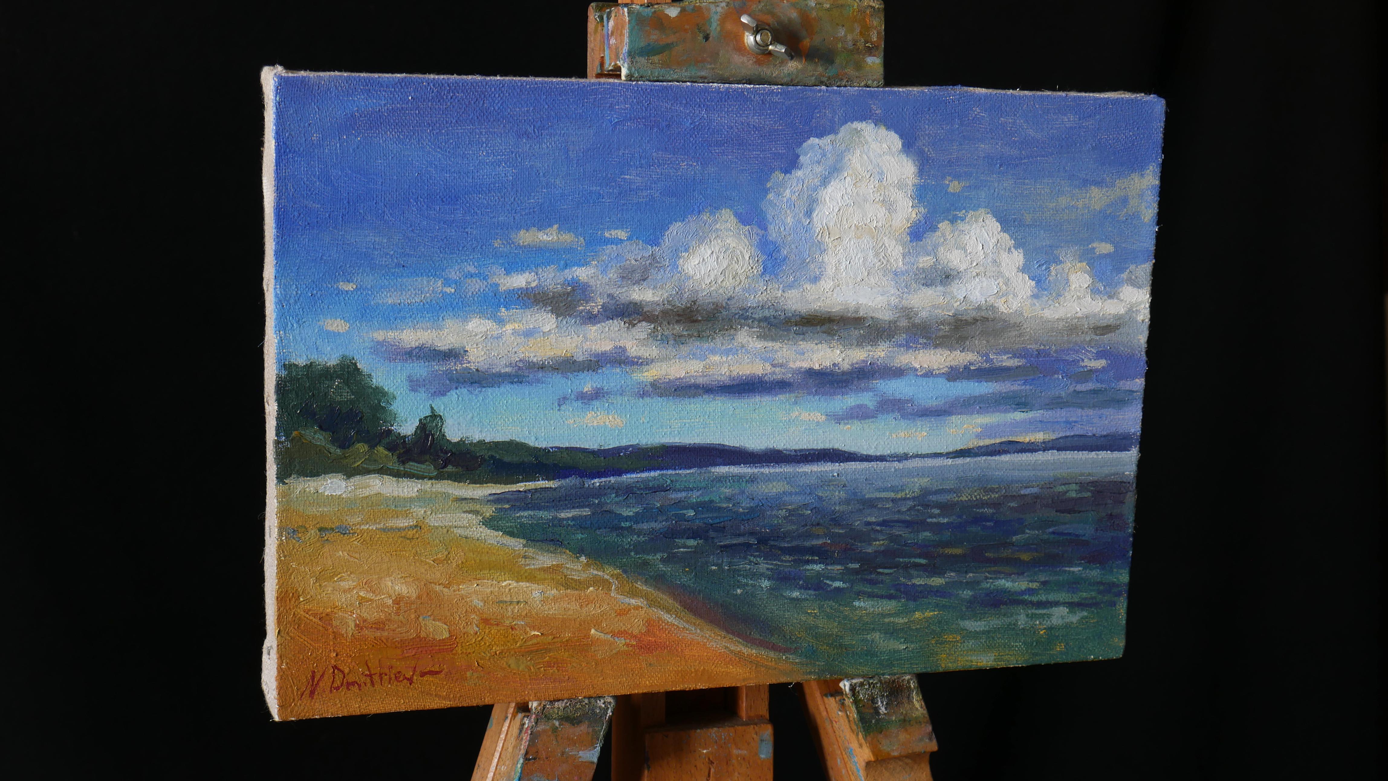 Nuages et mer - peinture de paysage marin - Painting de Nikolay Dmitriev