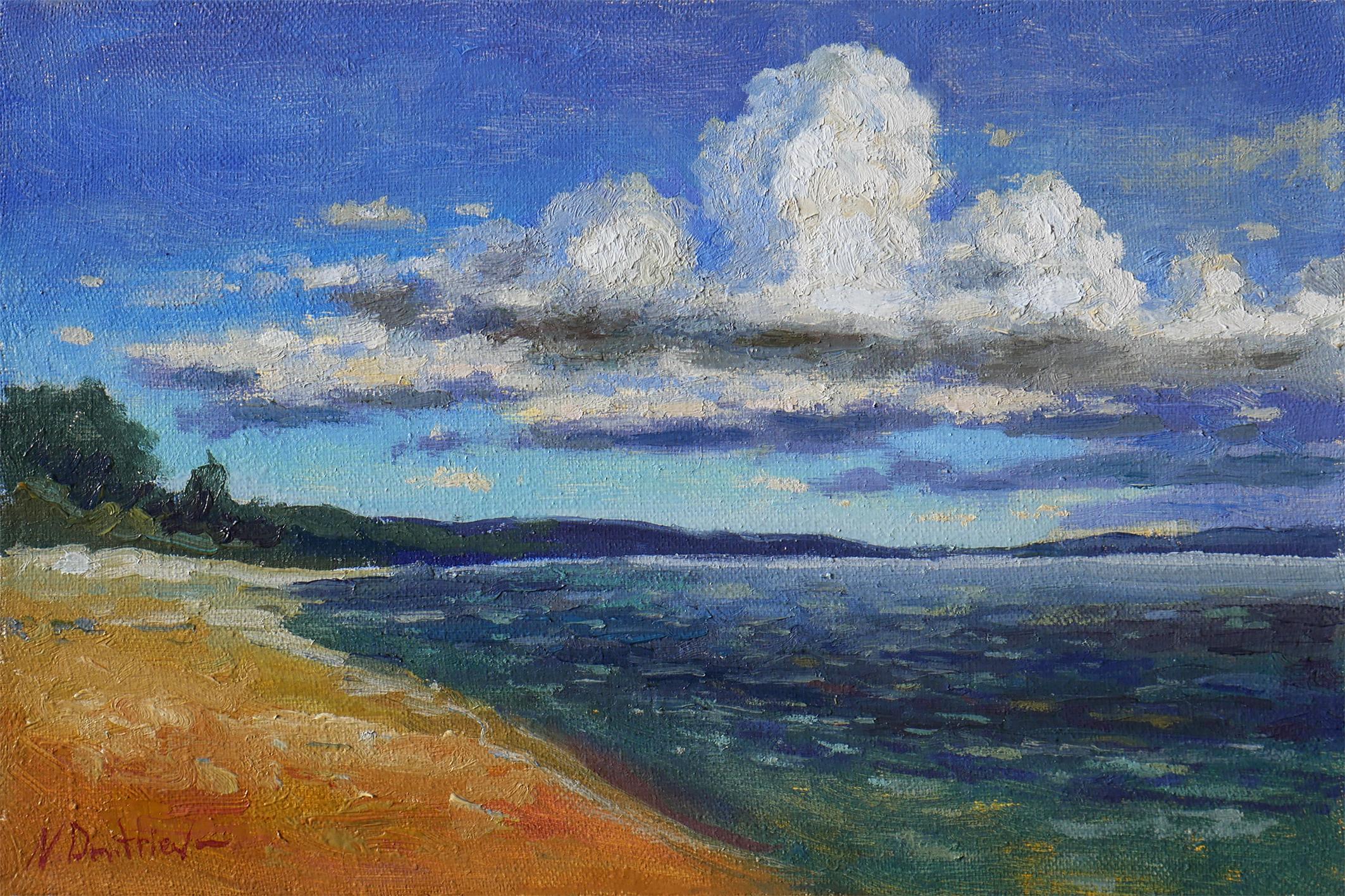 Interior Painting Nikolay Dmitriev - Nuages et mer - peinture de paysage marin