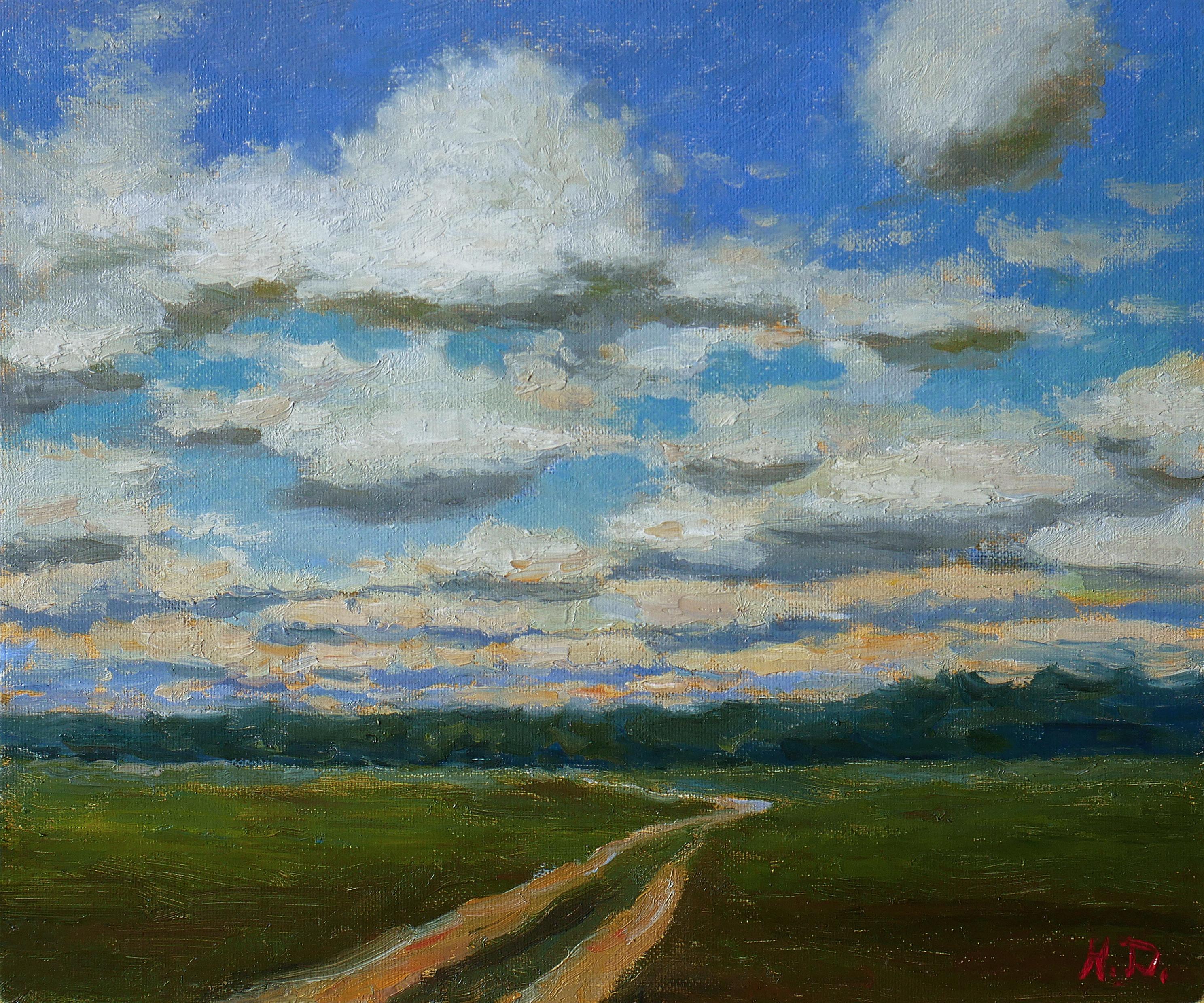 Nikolay Dmitriev Interior Painting - Clouds - original landscape, painting