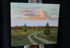Evening Clouds. Oil painting