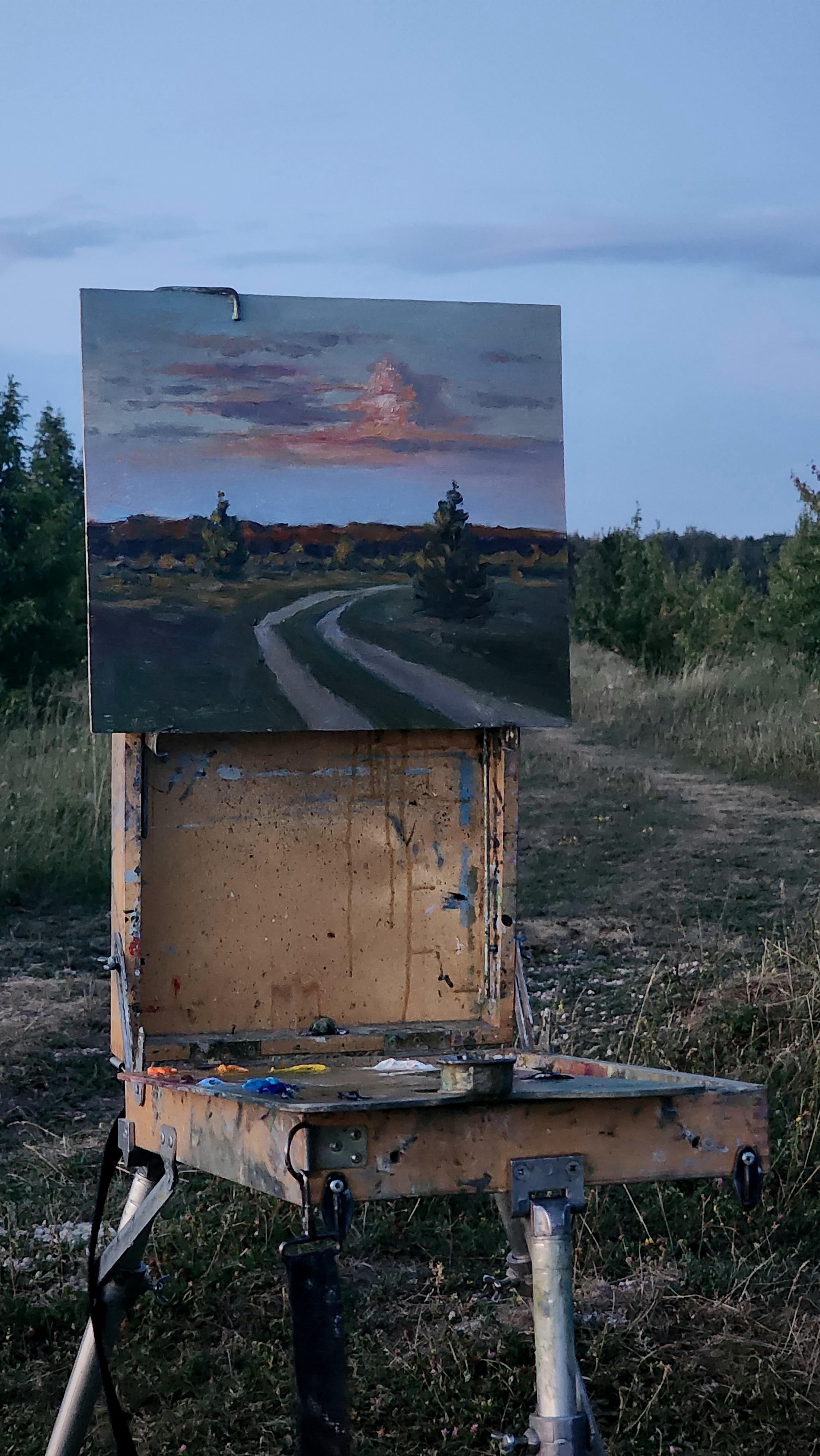 Nuvole della sera. Pittura ad olio in vendita 2