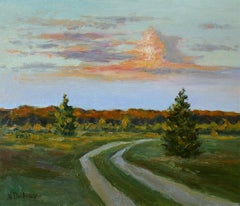 Evening Clouds. Oil painting