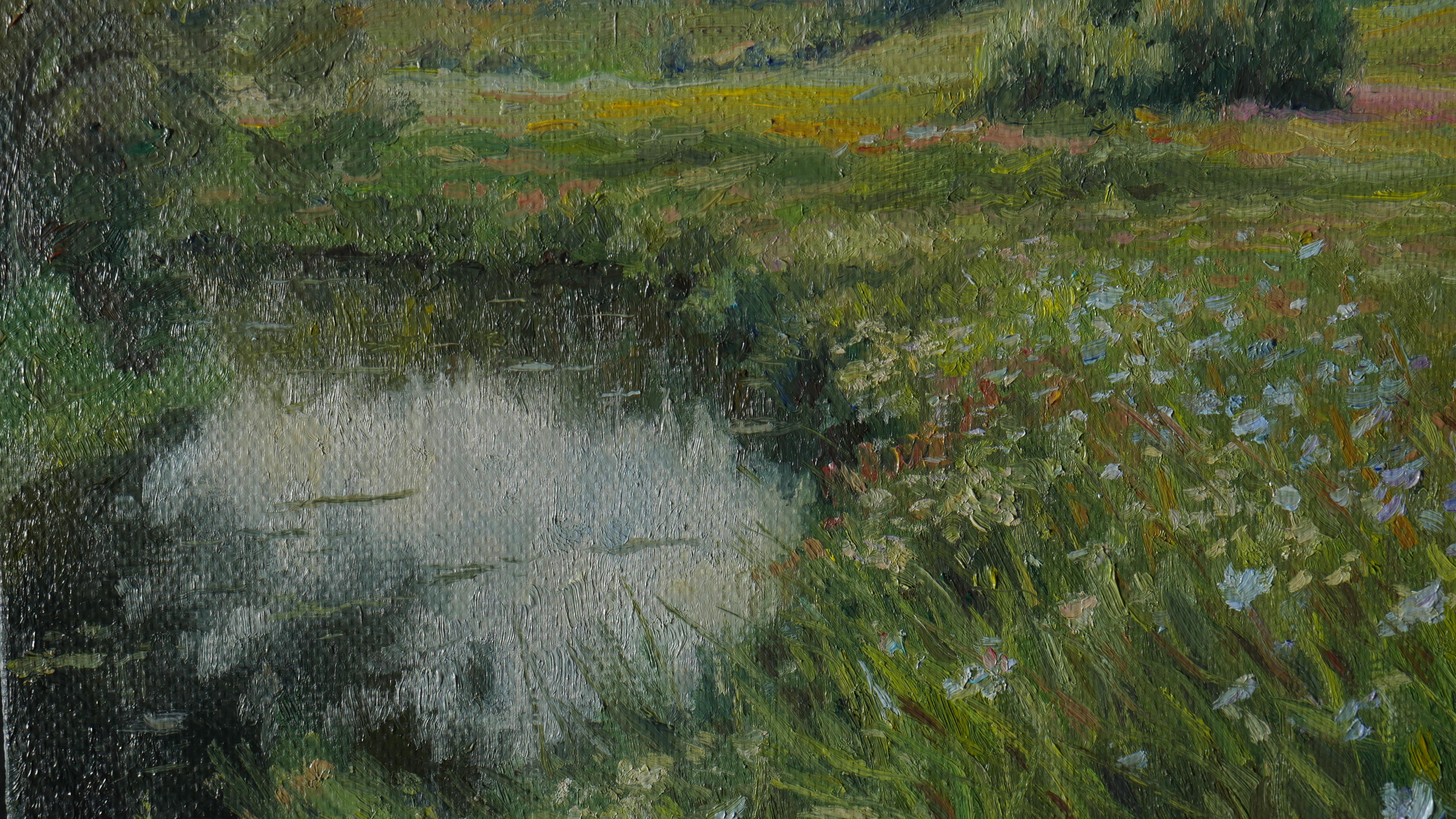 Floral Fields - summer landscape painting For Sale 4