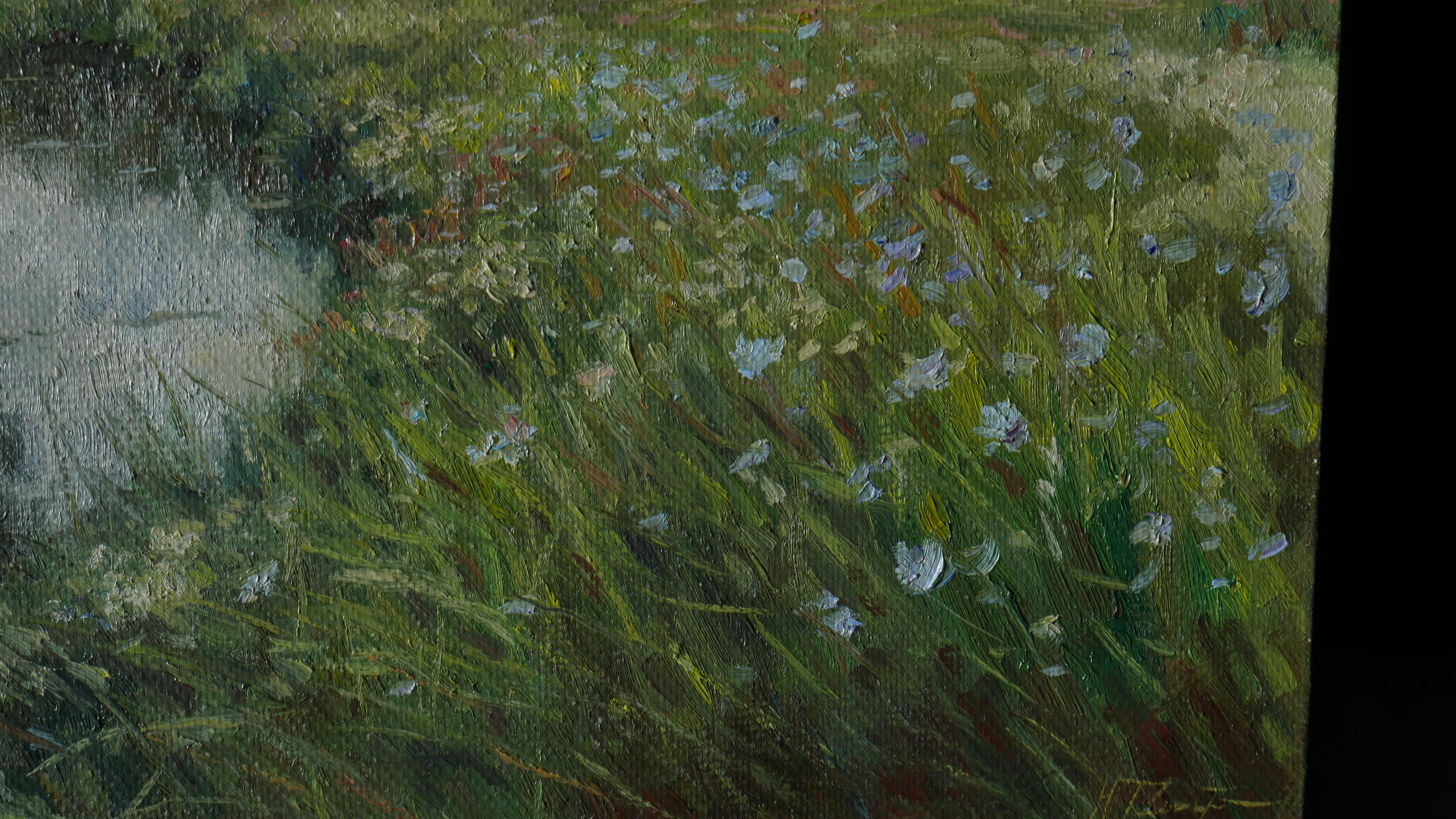Floral Fields - summer landscape painting For Sale 5