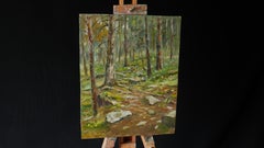 Foresta di pietre - dipinto di paesaggio forestale