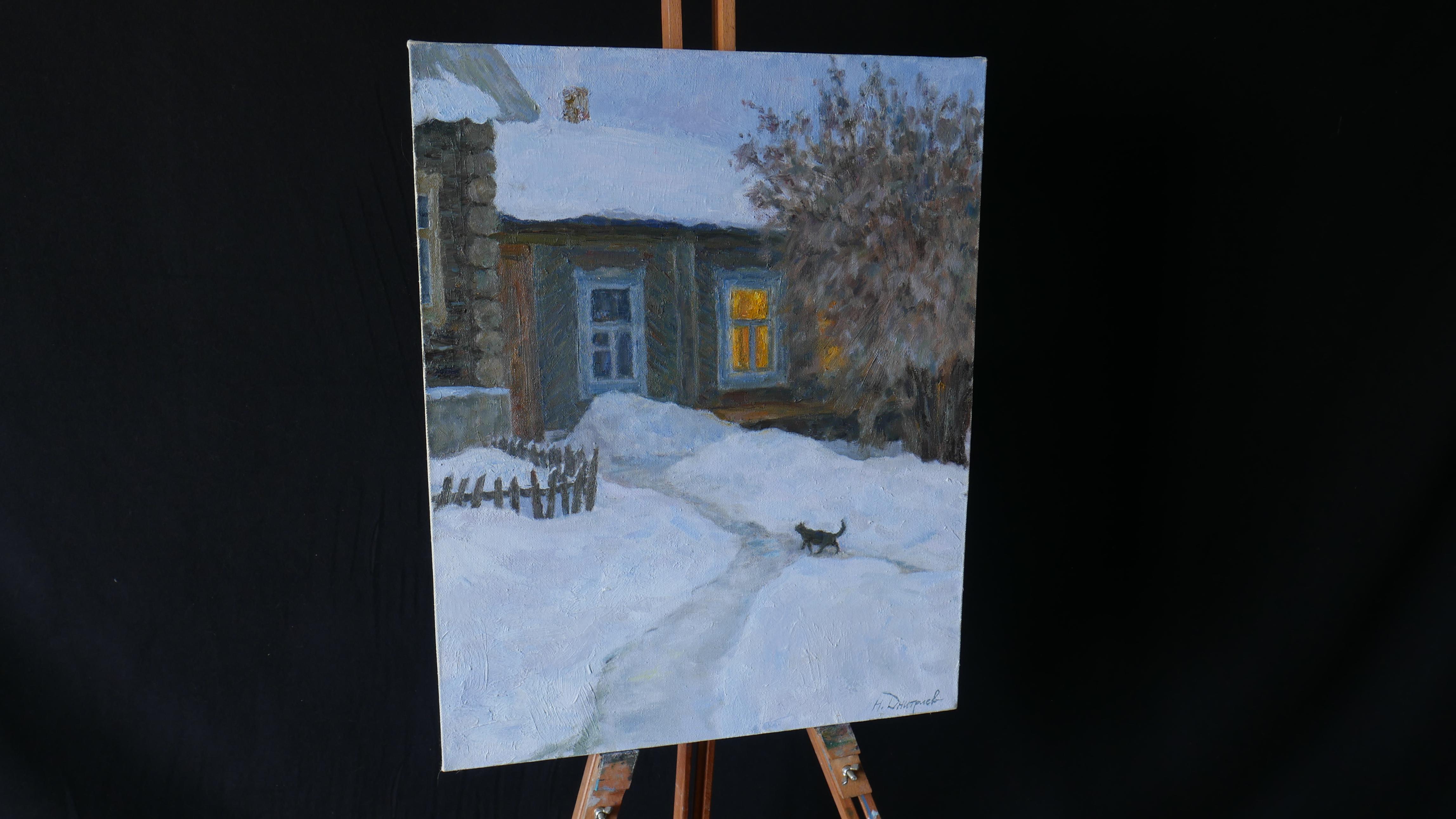 Hacia la luz - pintura de paisaje invernal - Painting de Nikolay Dmitriev