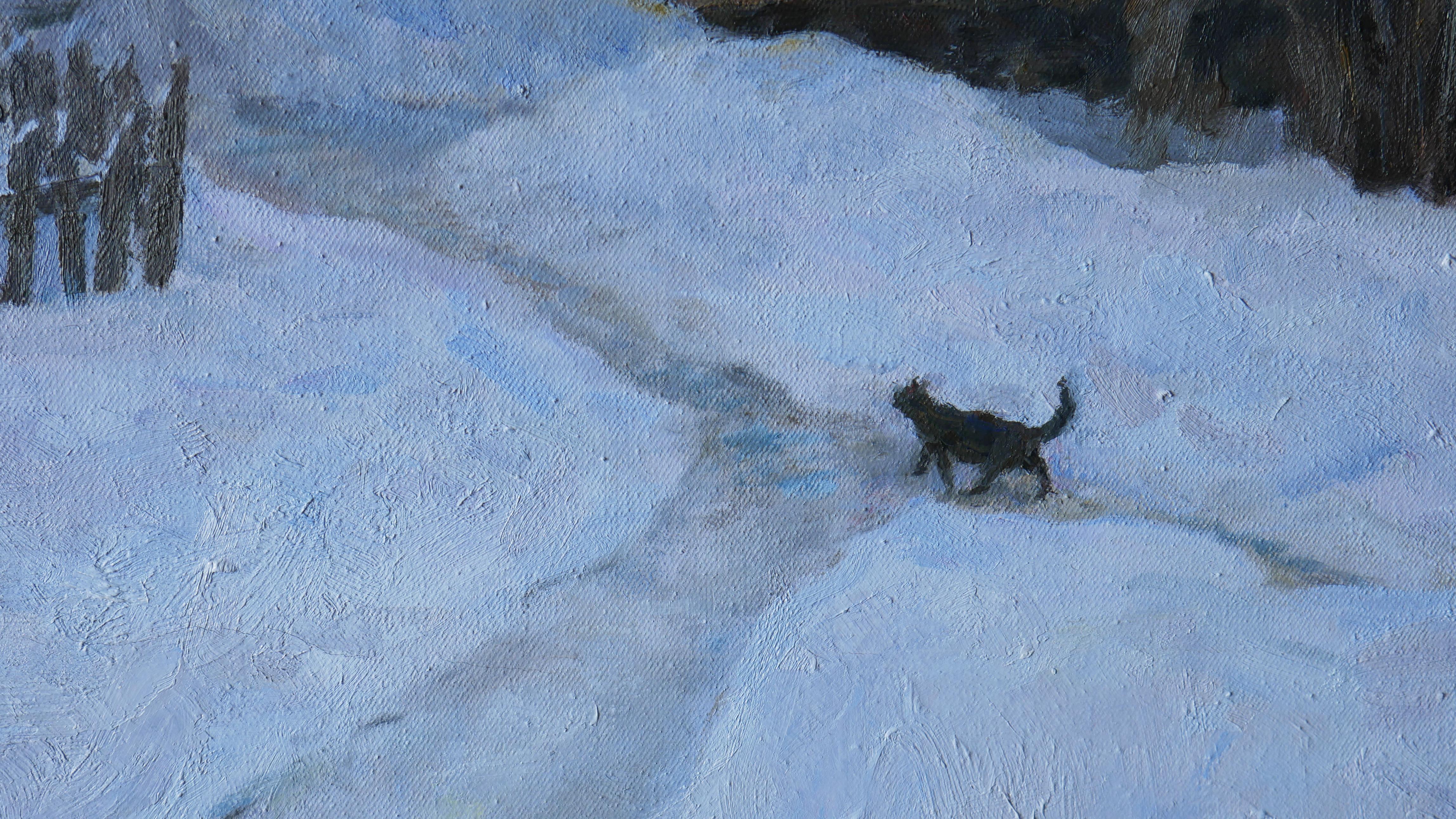 Hacia la luz - pintura de paisaje invernal 1