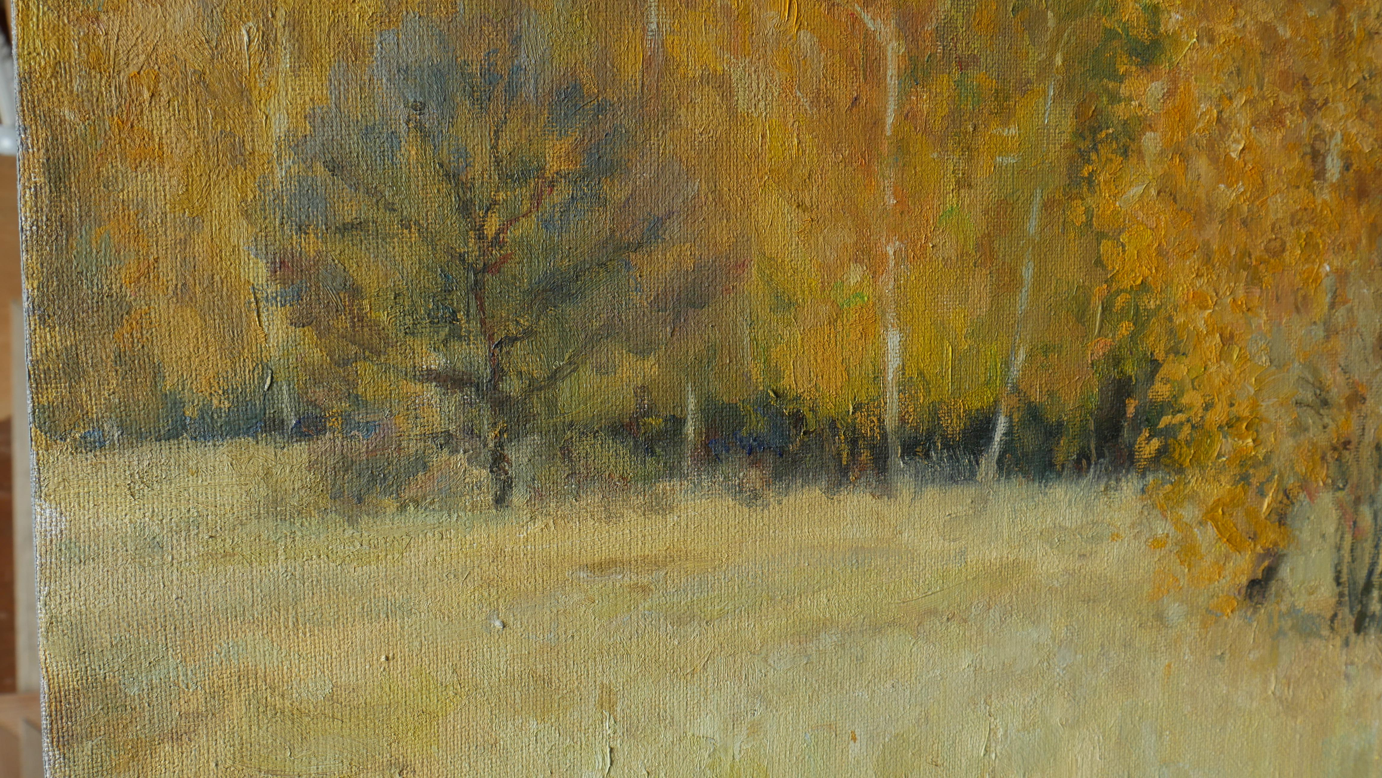 Gold Of Autumn - sunny autumn landscape painting For Sale 1