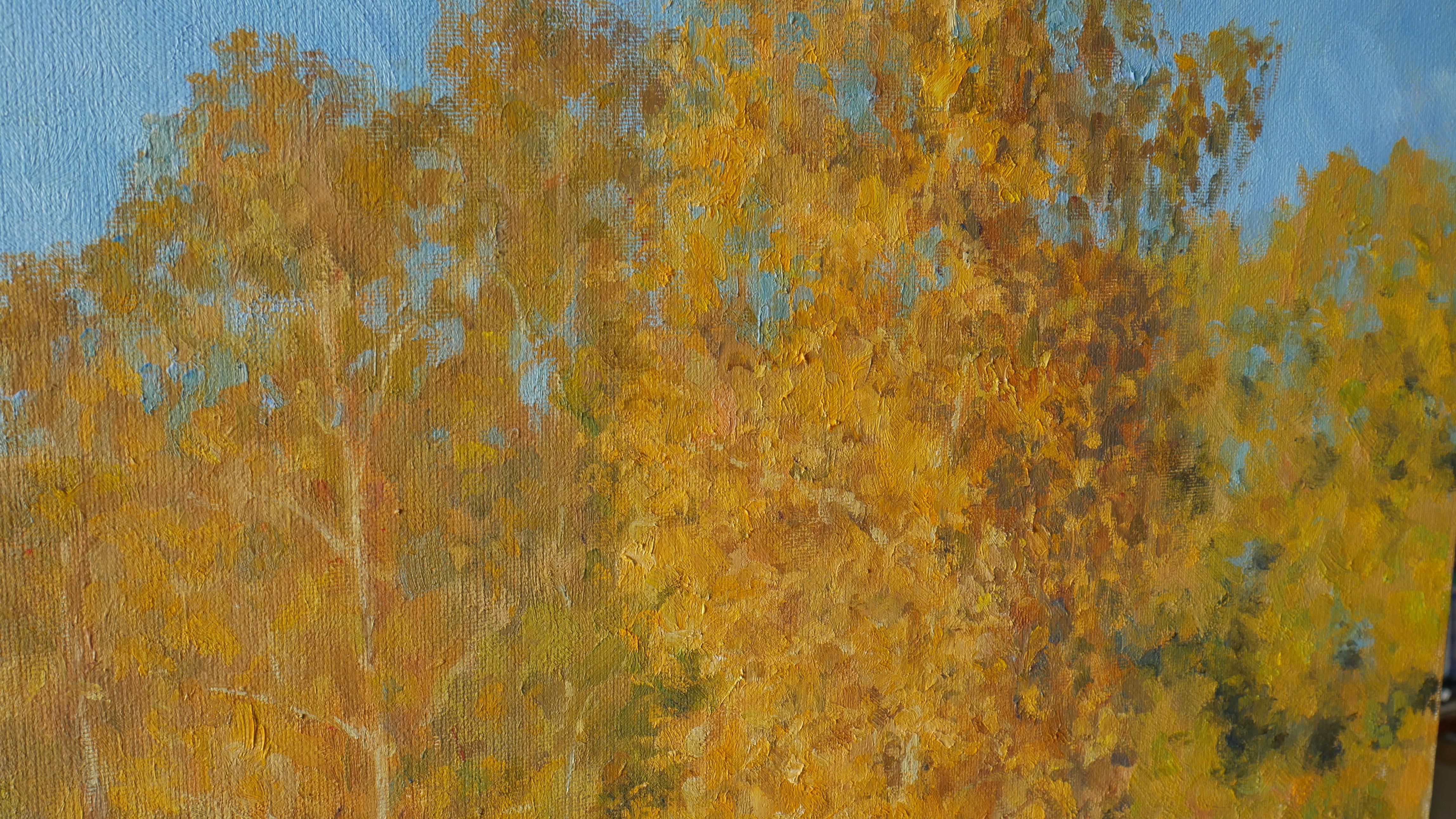 Gold Of Autumn - sunny autumn landscape painting For Sale 2