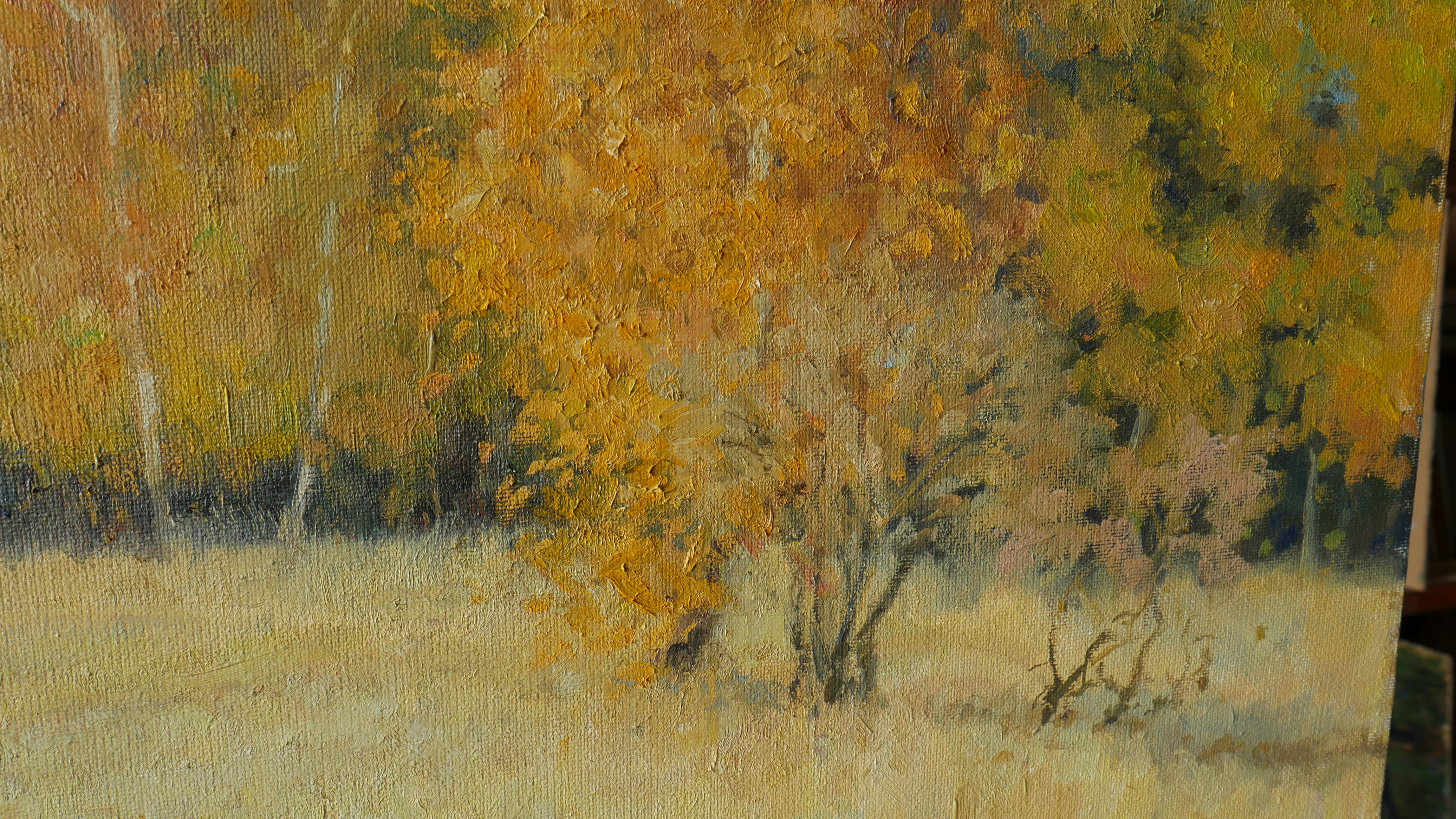 Gold Of Autumn - sunny autumn landscape painting For Sale 3