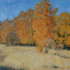 Gold Of Autumn - peinture de paysage d'automne ensoleillée
