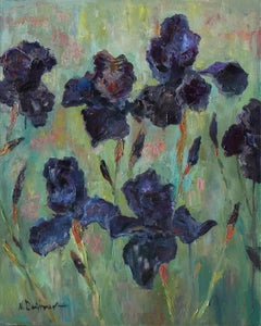 Irises Black Dragon - stylish iris painting