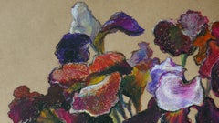Irises - oil pastel drawing