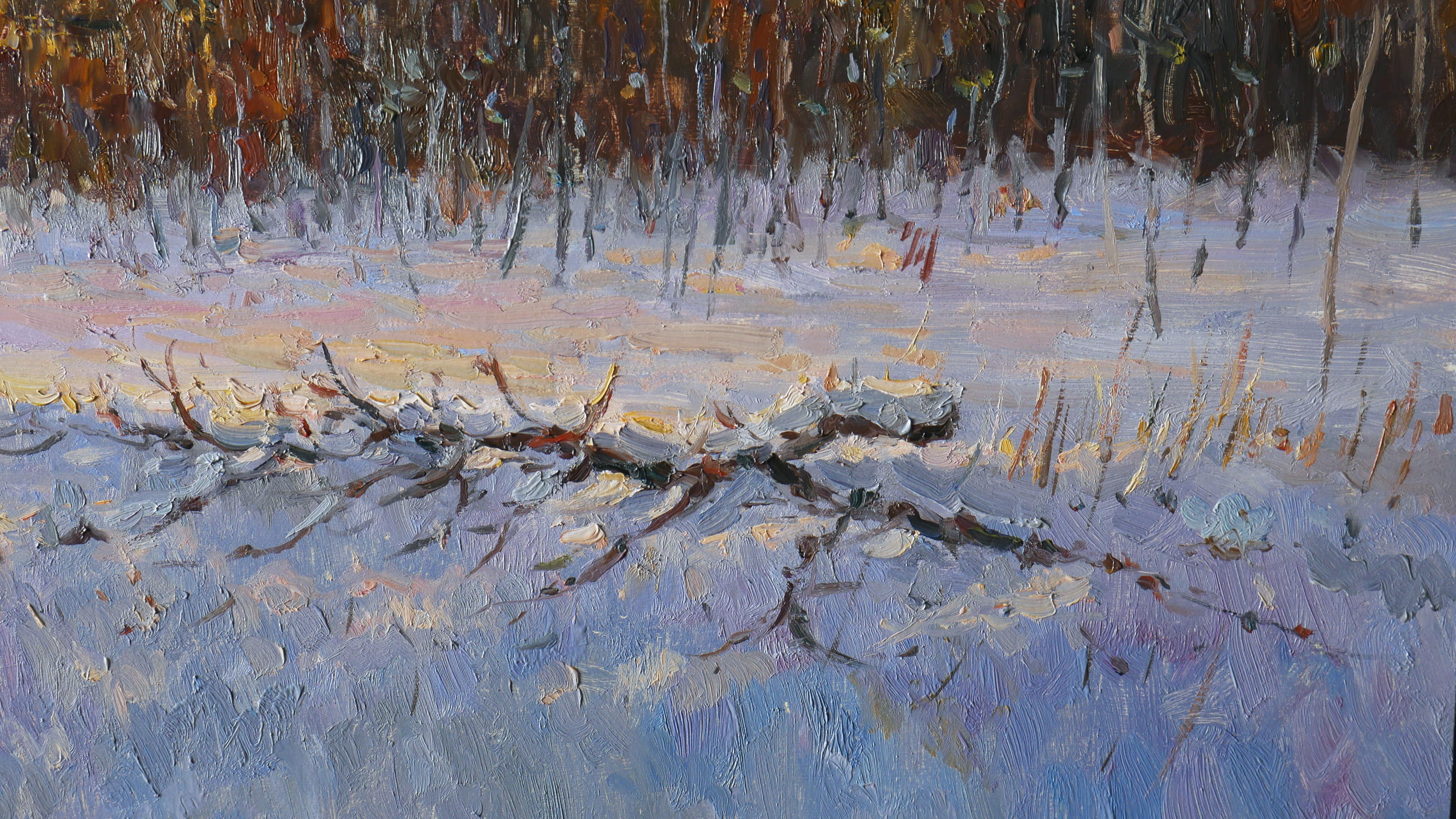 January Evening - winter landscape painting For Sale 2