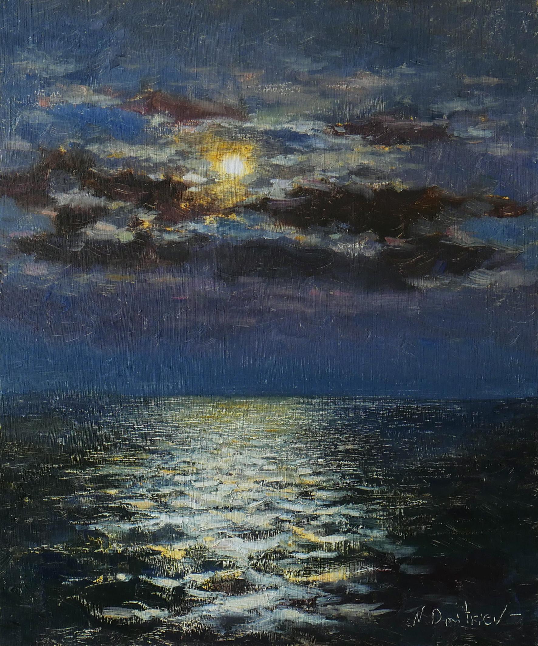 Nikolay Dmitriev Landscape Painting - Light Of Deep Night