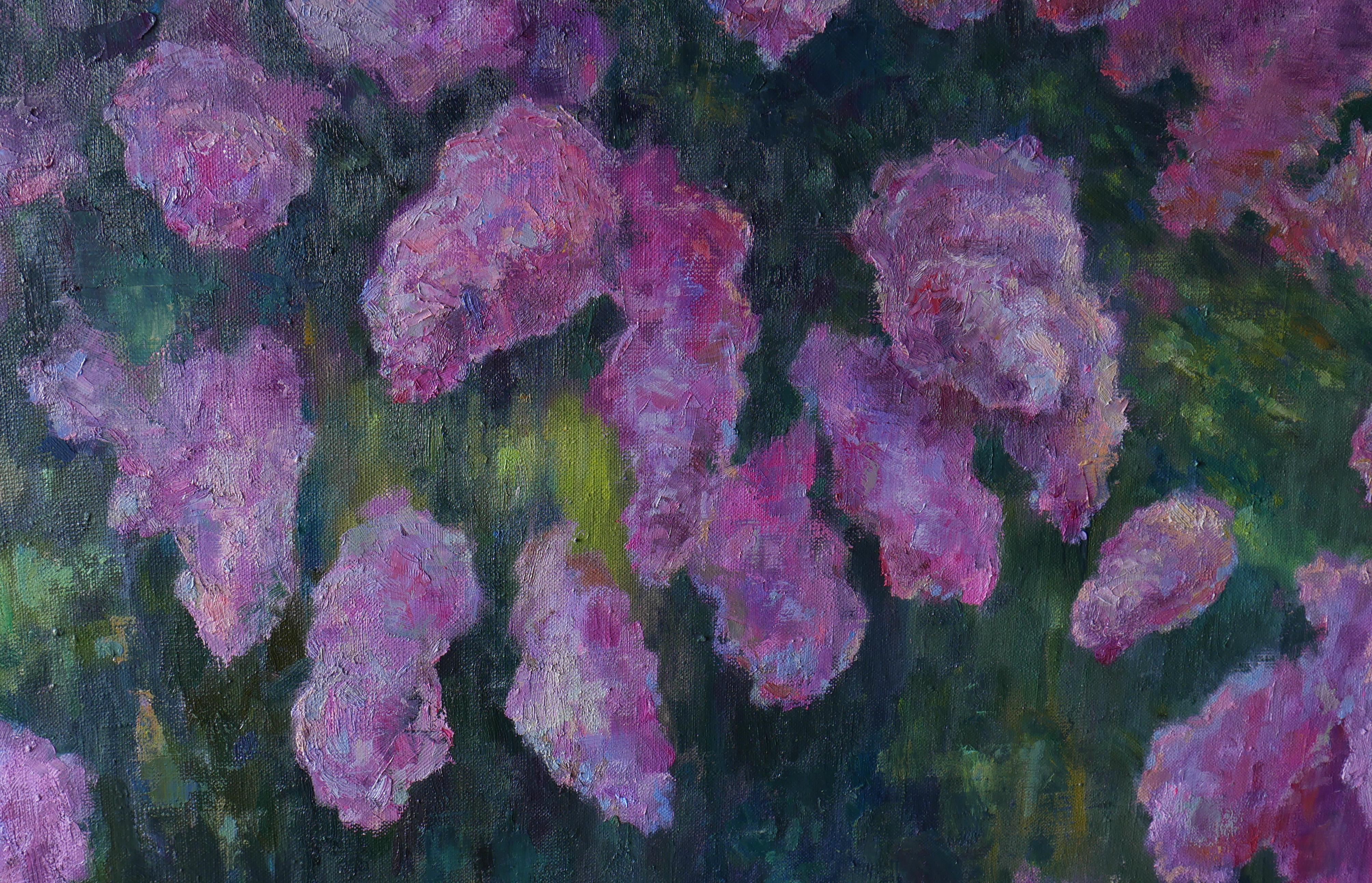 Lilacs Fading Into Light - sunny floral painting For Sale 6