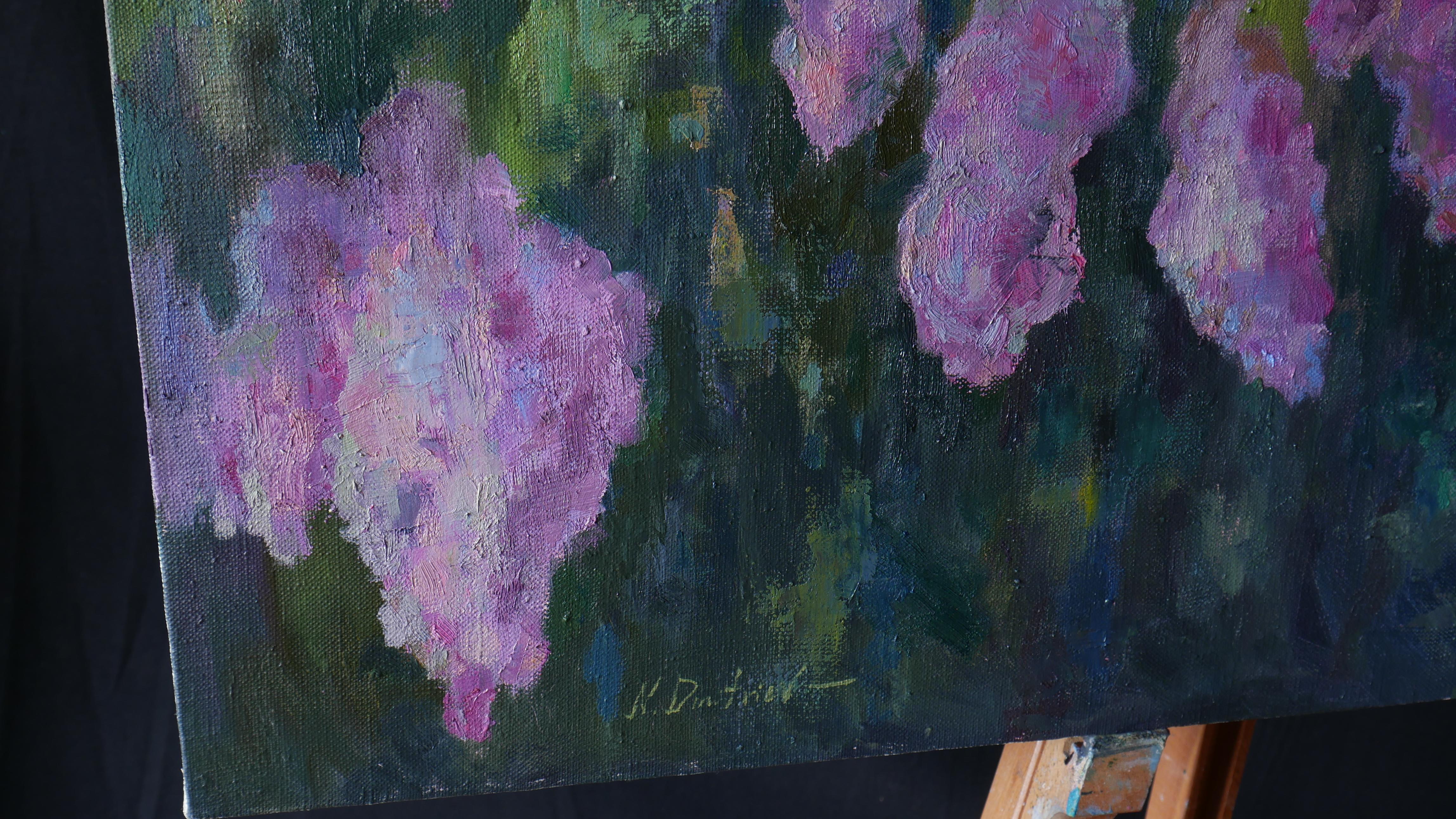 Lilacs Fading Into Light - sunny floral painting For Sale 7