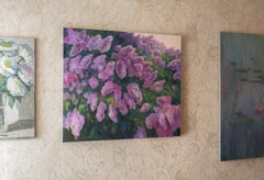 Lilacs Fading Into Light - sunny floral painting
