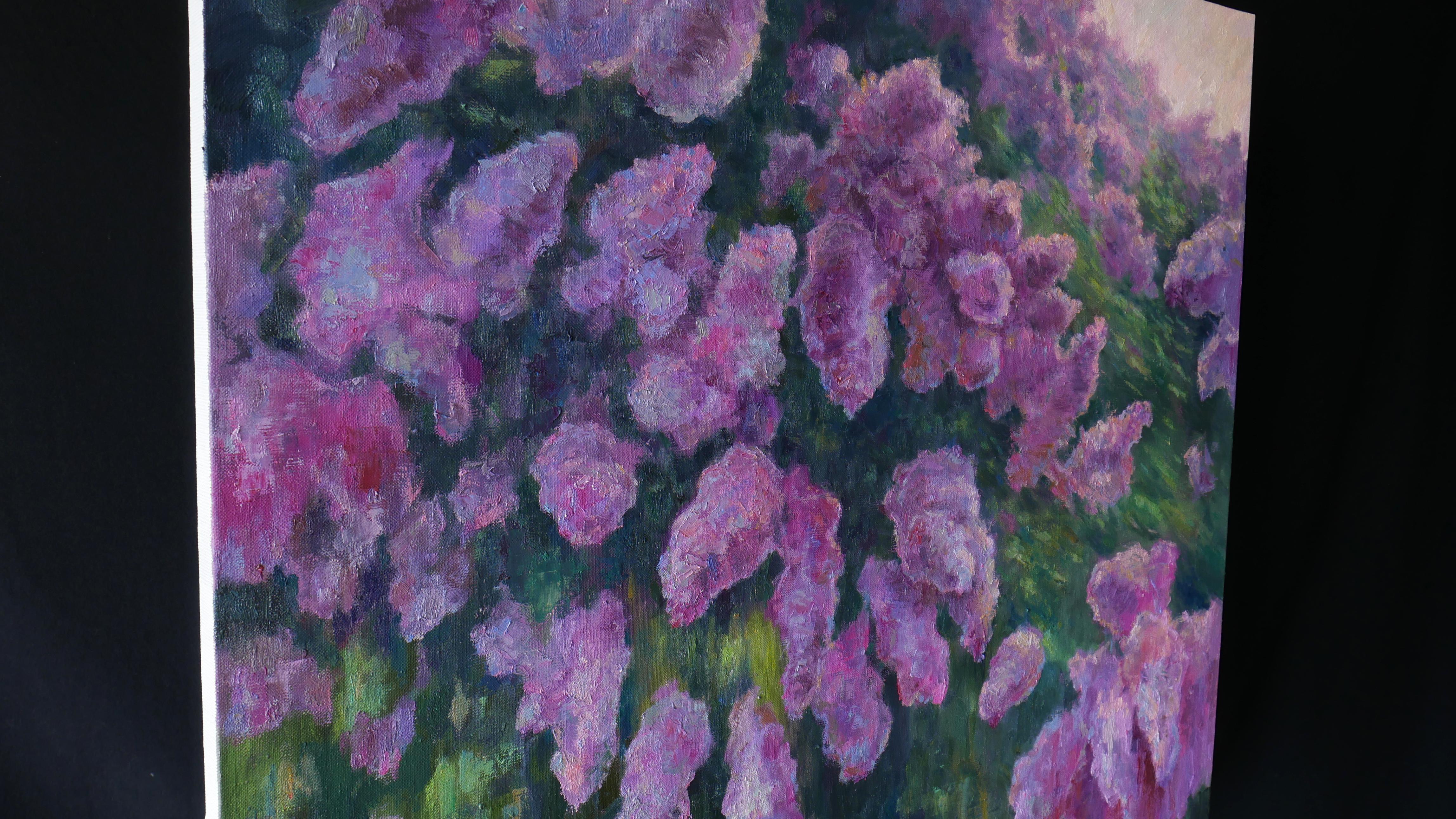 Lilacs Fading Into Light - sunny floral painting For Sale 3
