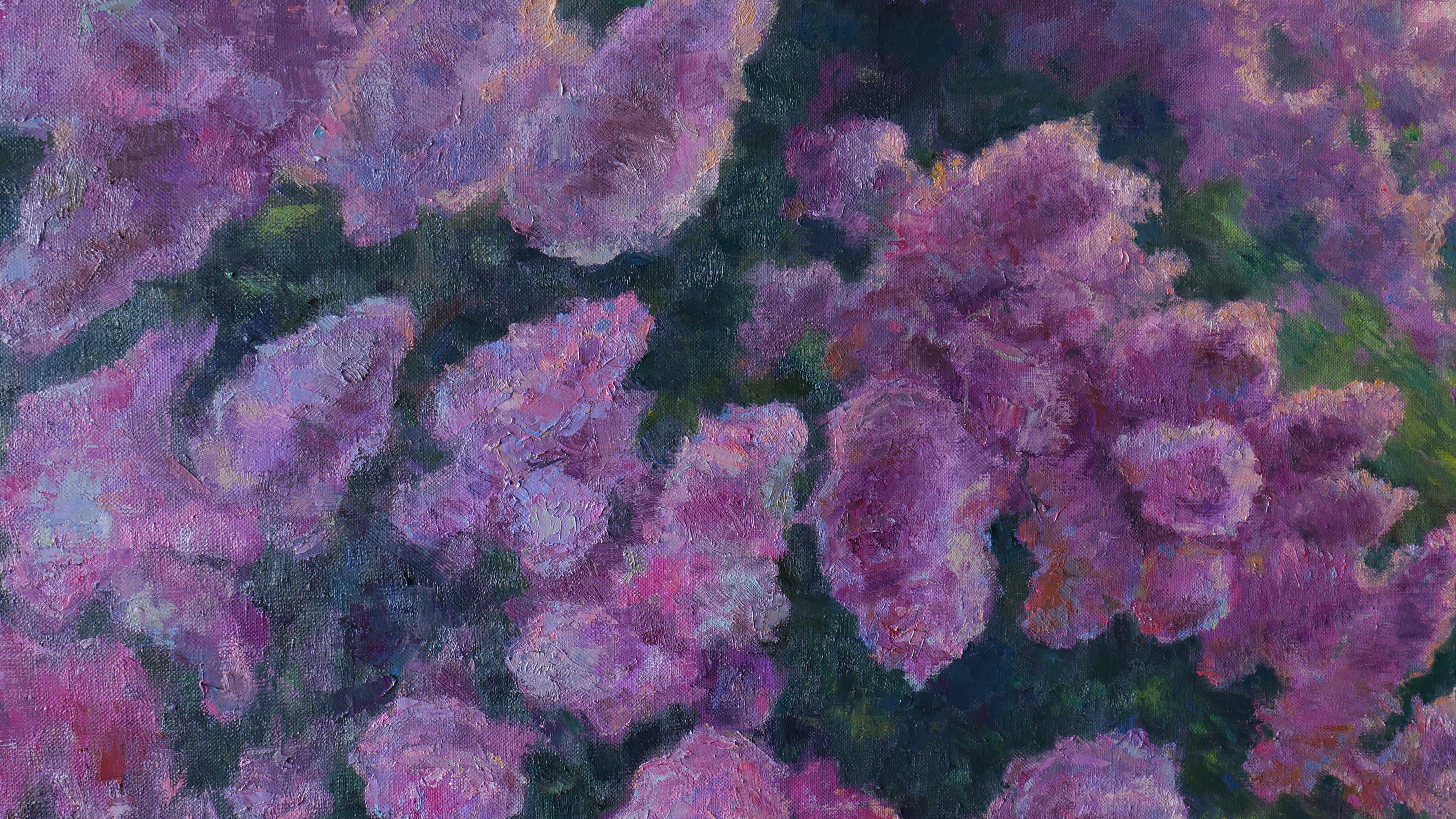 Lilacs Fading Into Light - sunny floral painting For Sale 4