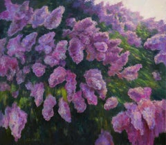 Lilacs Fading Into Light - sunny floral painting