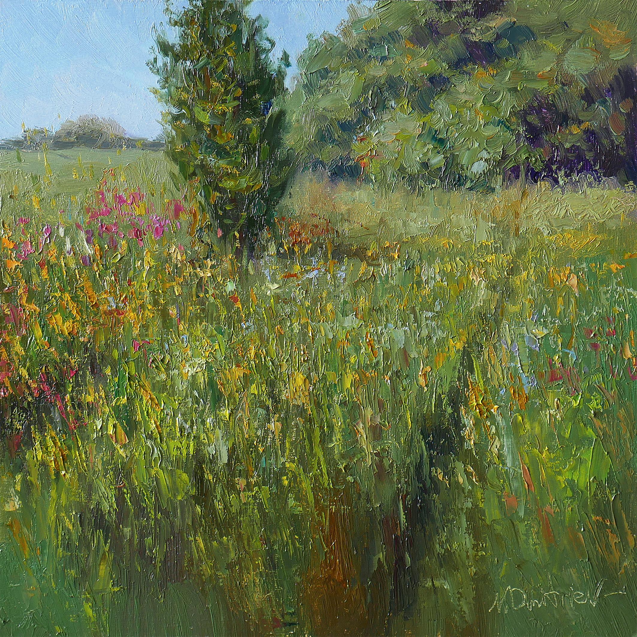 Flores del prado. Pintura al óleo
