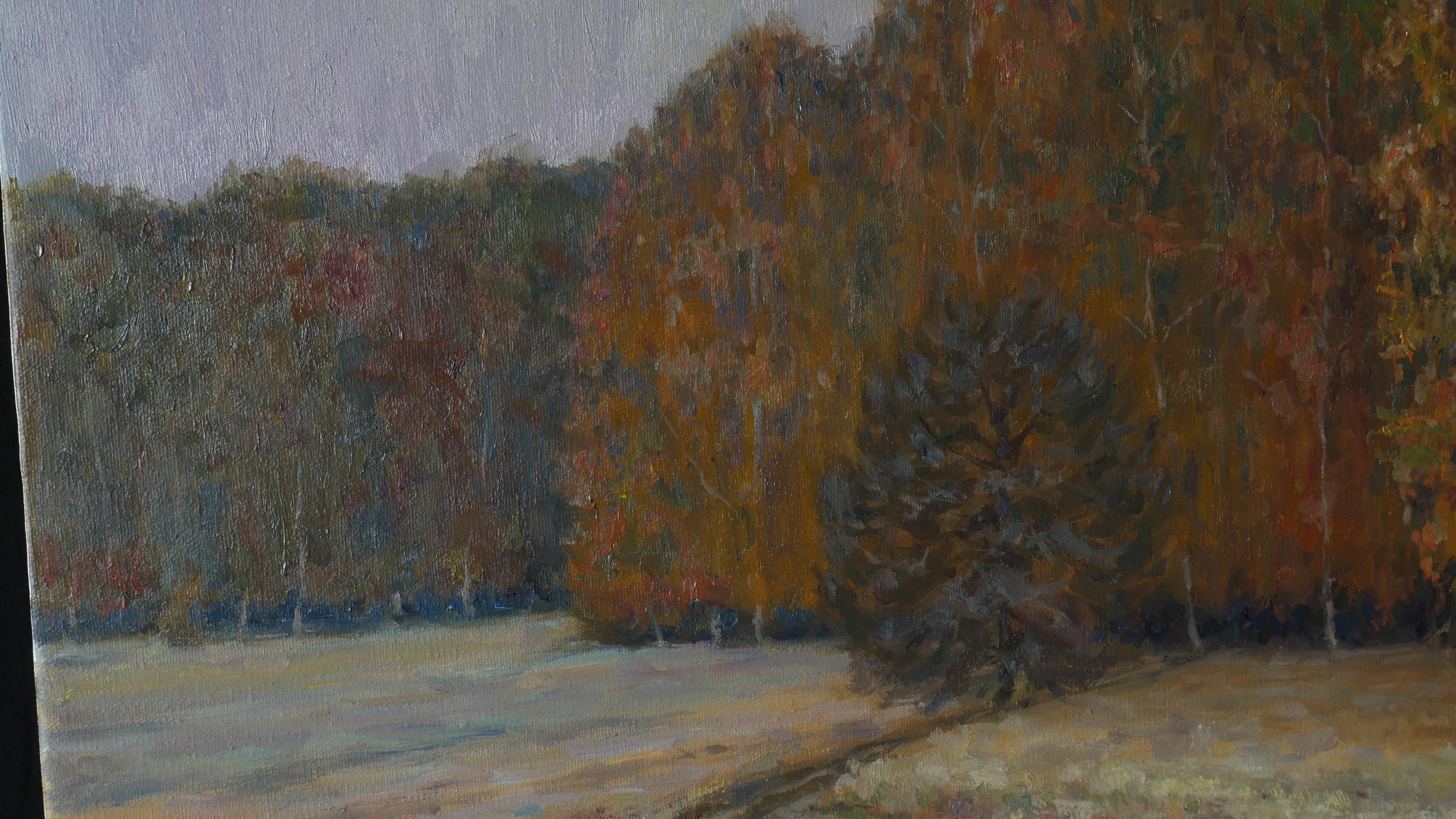 Moon Rise - autumn landscape painting For Sale 1
