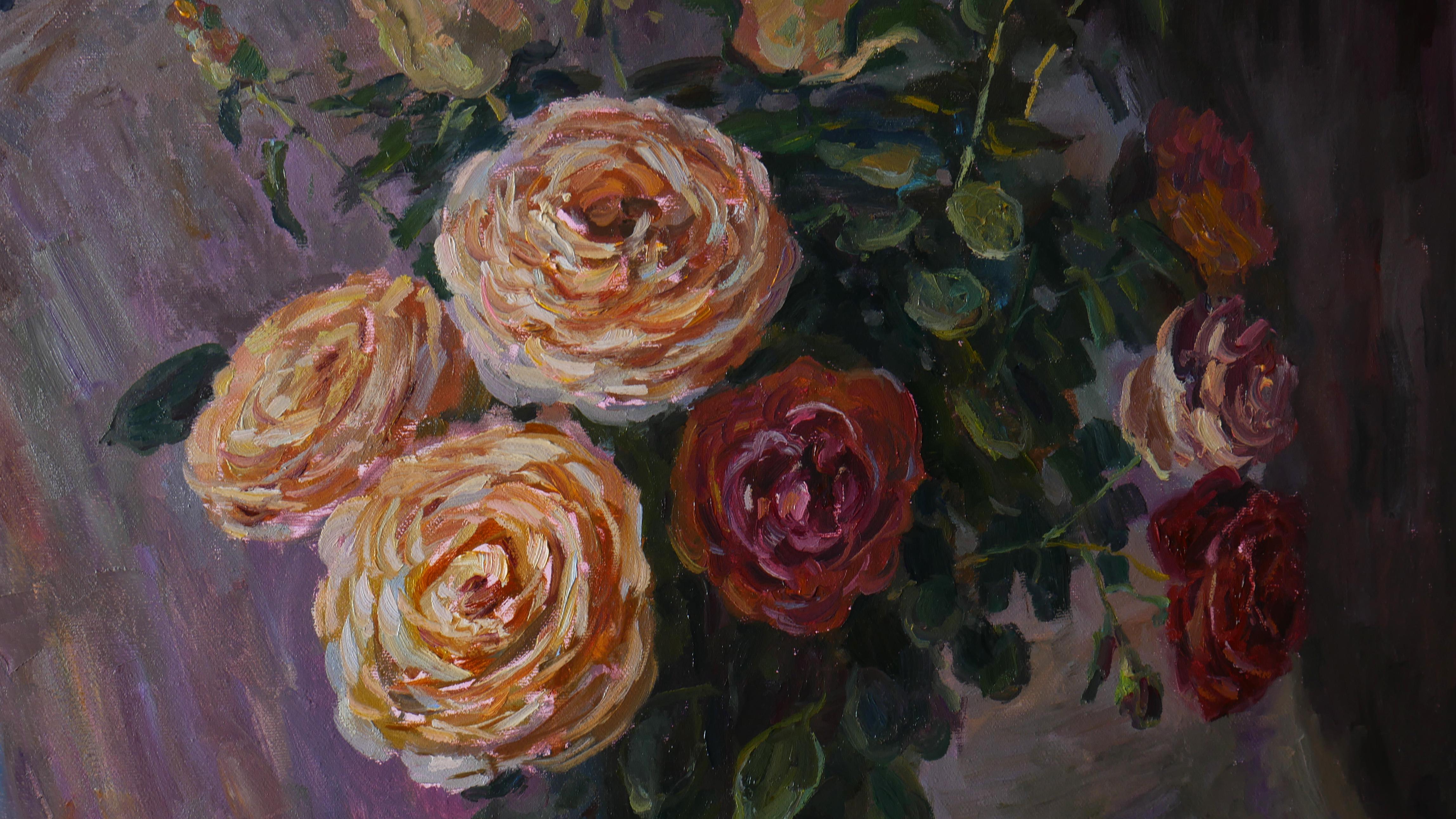 The painting with roses is a beautiful still life for any home. Roses are gentle flowers, that's why Nikolay always try to capture their lightness and airiness.
The painting is one of the best artworks by Nikolay. Therefore, do not miss the