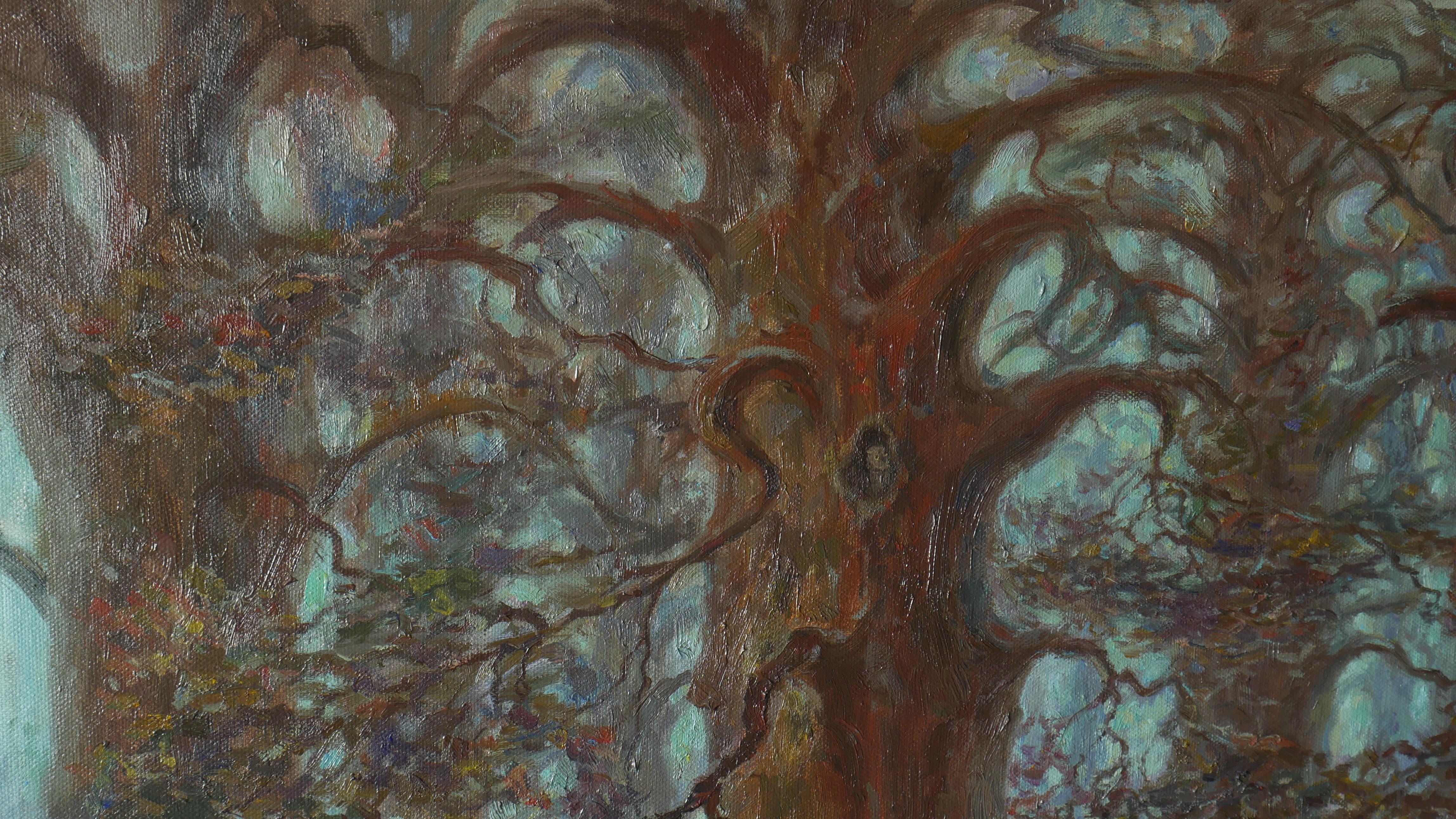 Mysterious Forest From The Fairy Tales Of My Childhood - painting For Sale 1