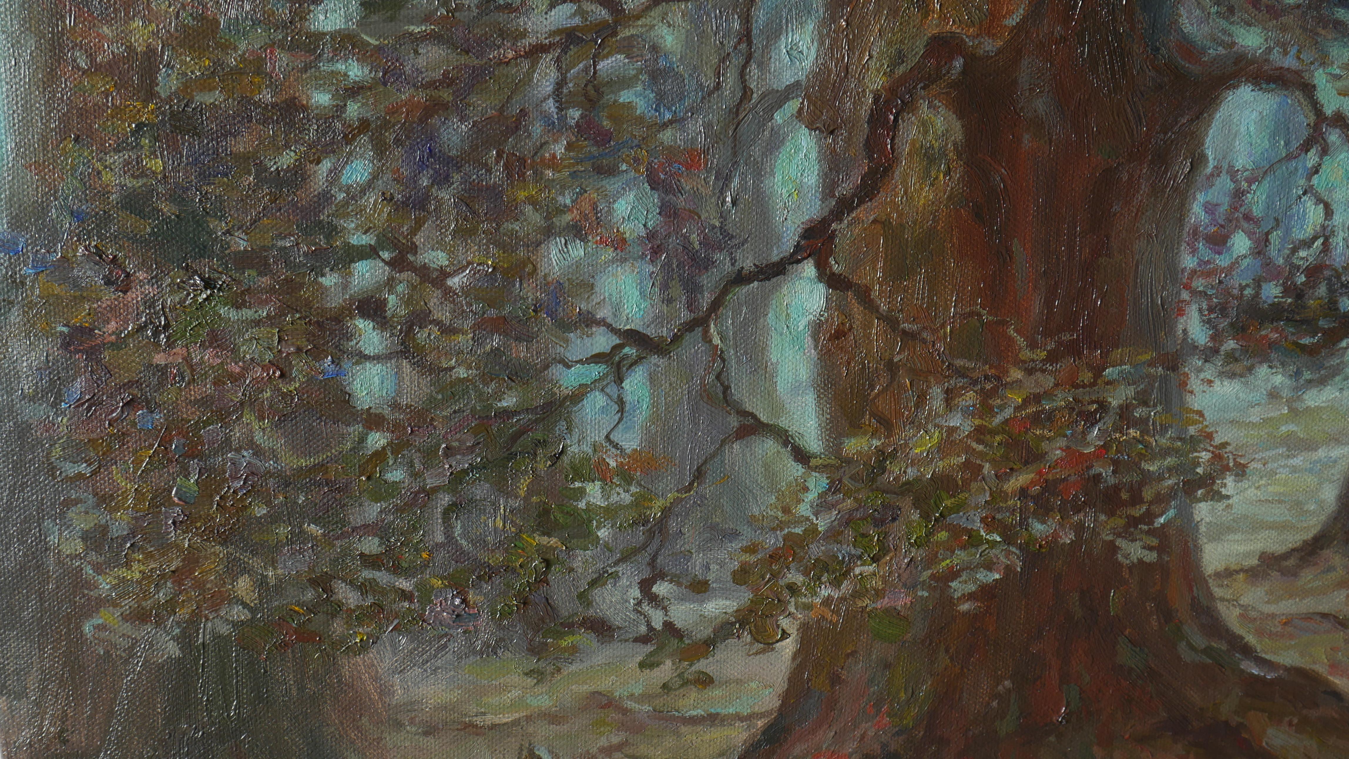 Mysterious Forest From The Fairy Tales Of My Childhood - painting For Sale 3