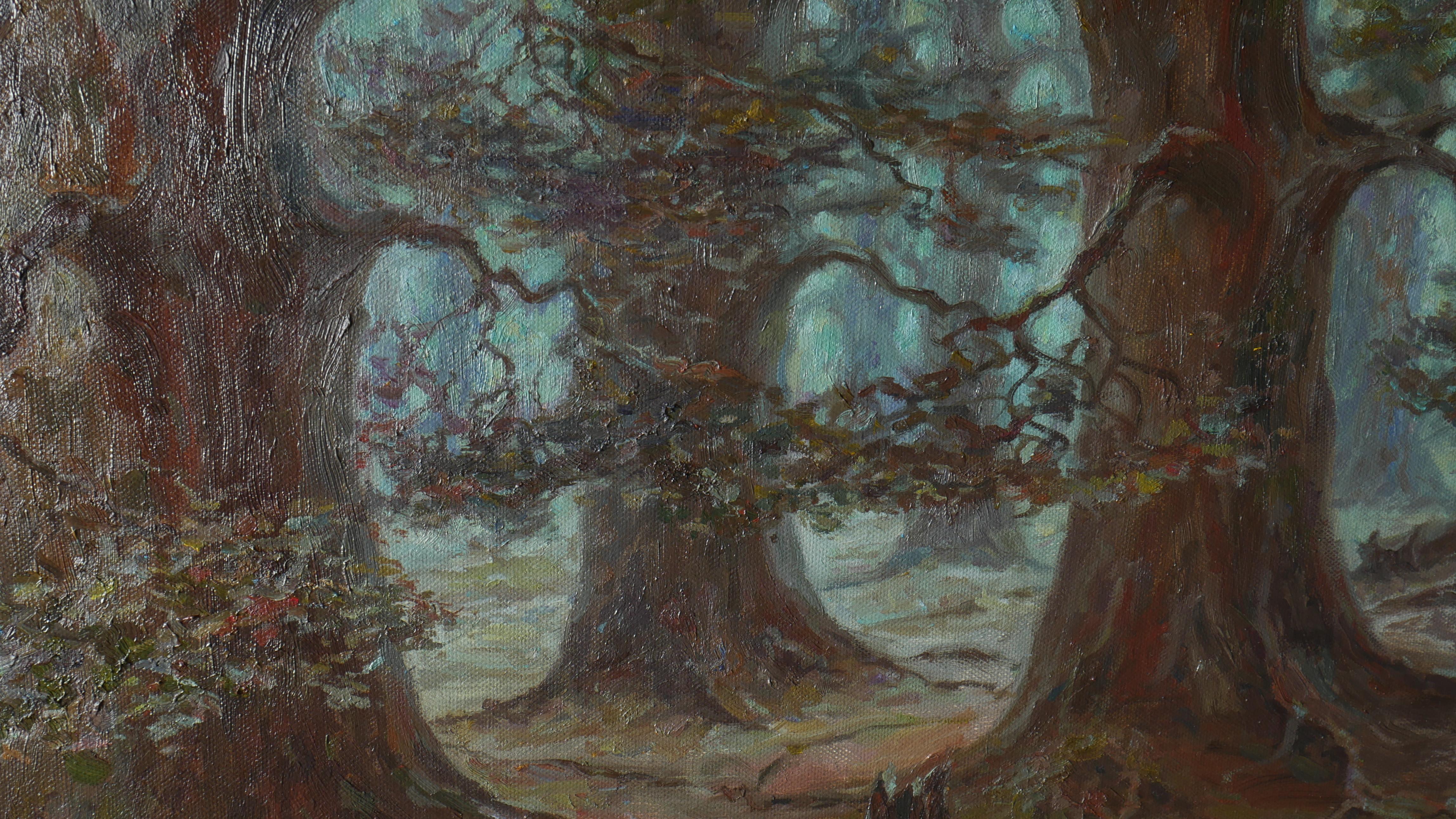 Mysterious Forest From The Fairy Tales Of My Childhood - painting For Sale 4