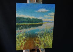 Near The Water - original sunny landscape, painting