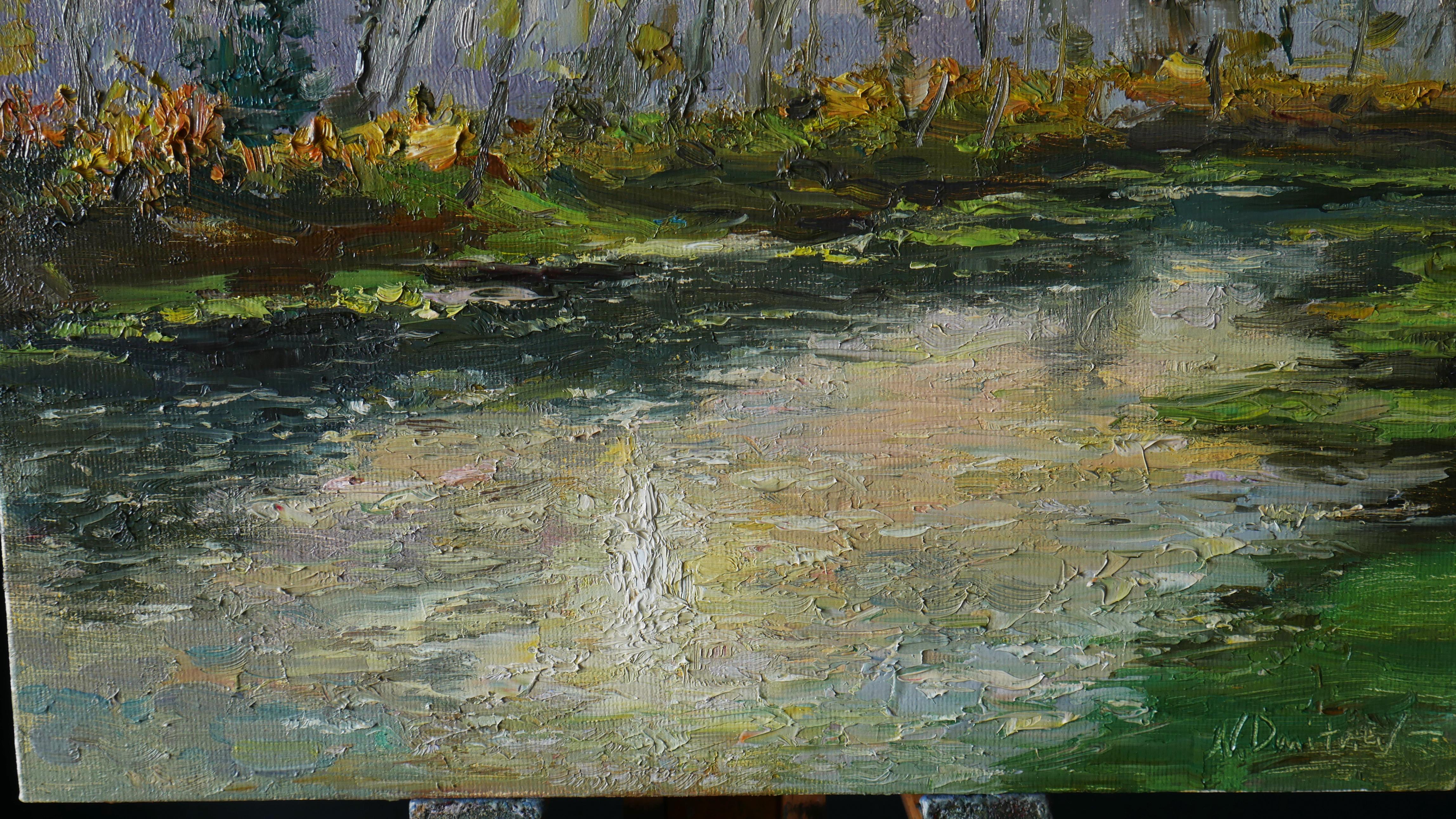 November Sunlight - original sunny landscape, painting For Sale 2