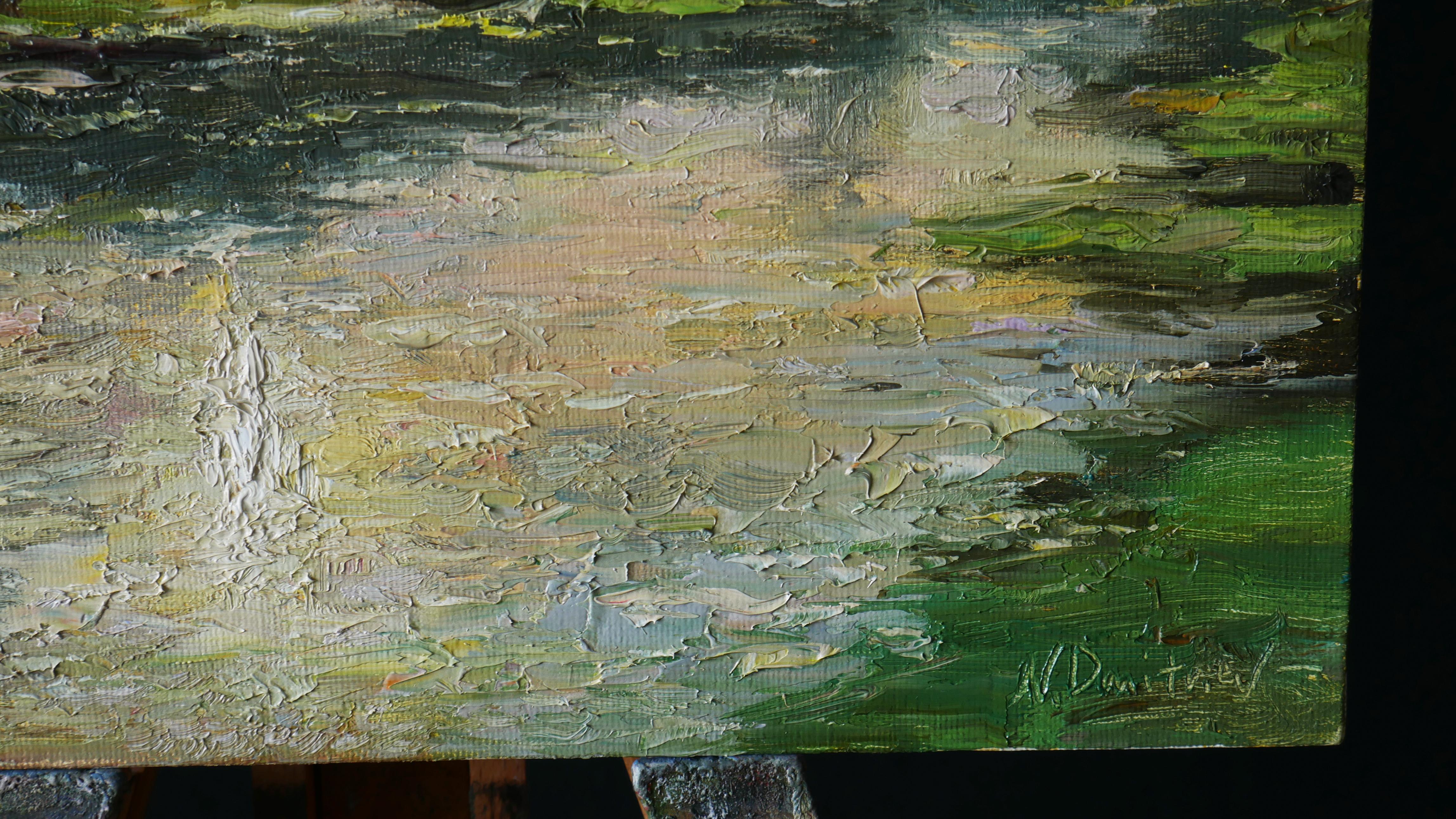 November Sunlight - original sunny landscape, painting For Sale 3