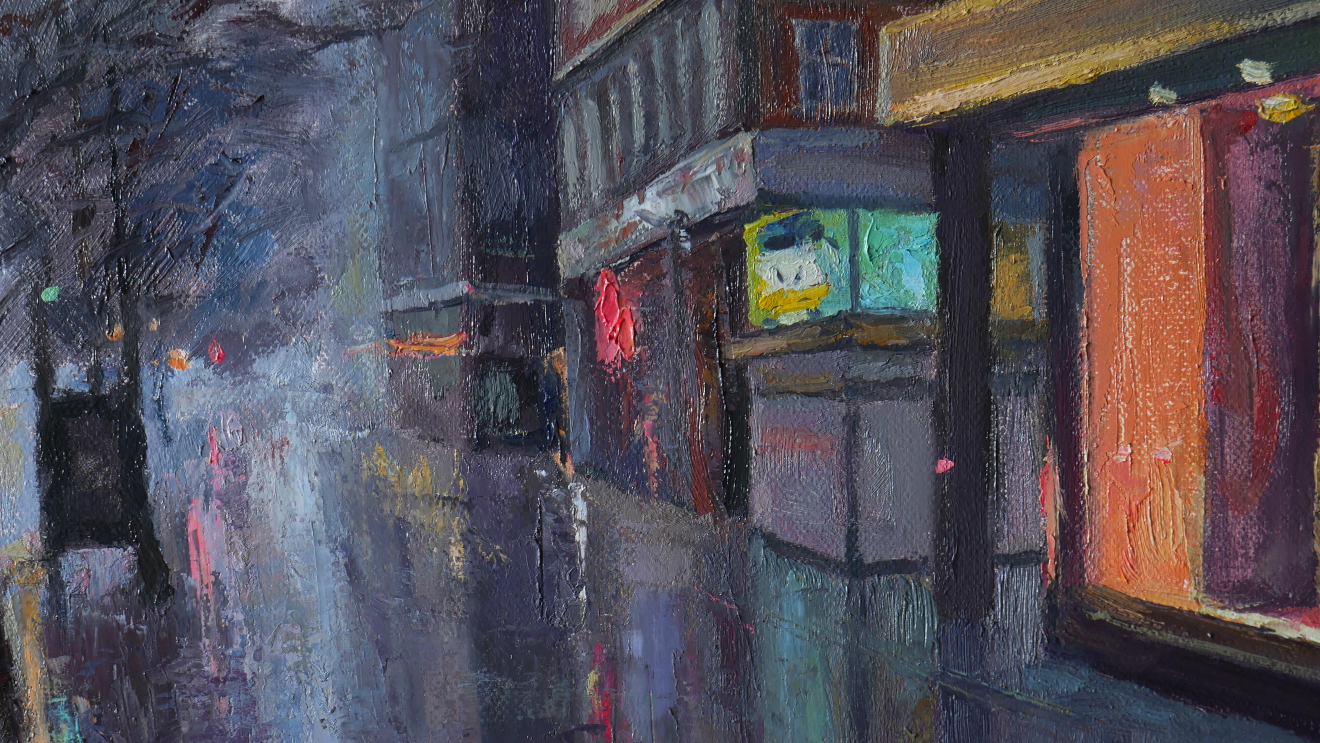 Oxford Street. London - original cityscape painting For Sale 7