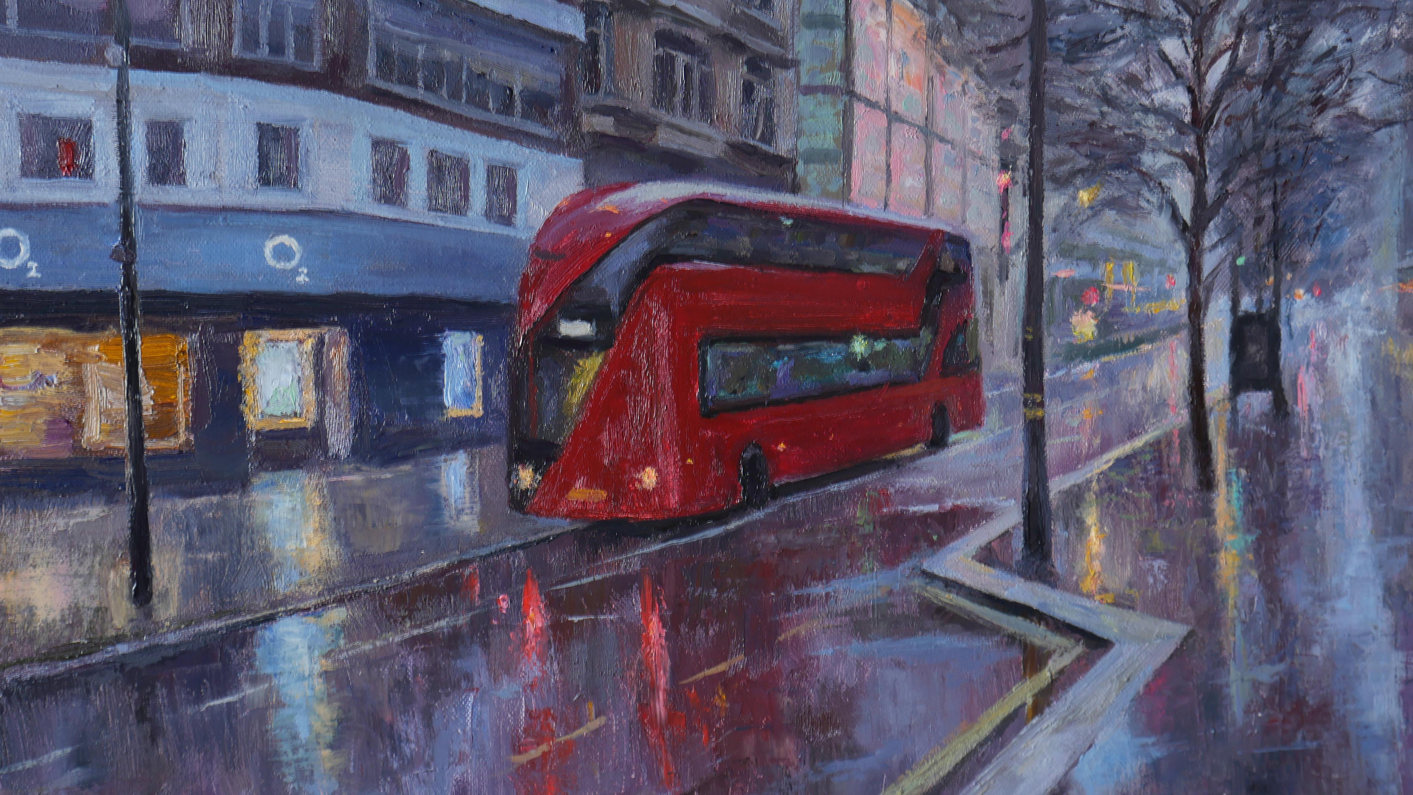 Oxford Street. London - original cityscape painting For Sale 3